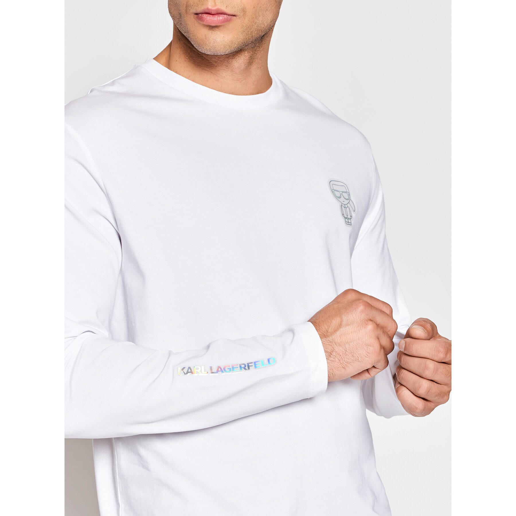 KARL LAGERFELD Longsleeve 755084 523221 Alb Regular Fit - Pled.ro