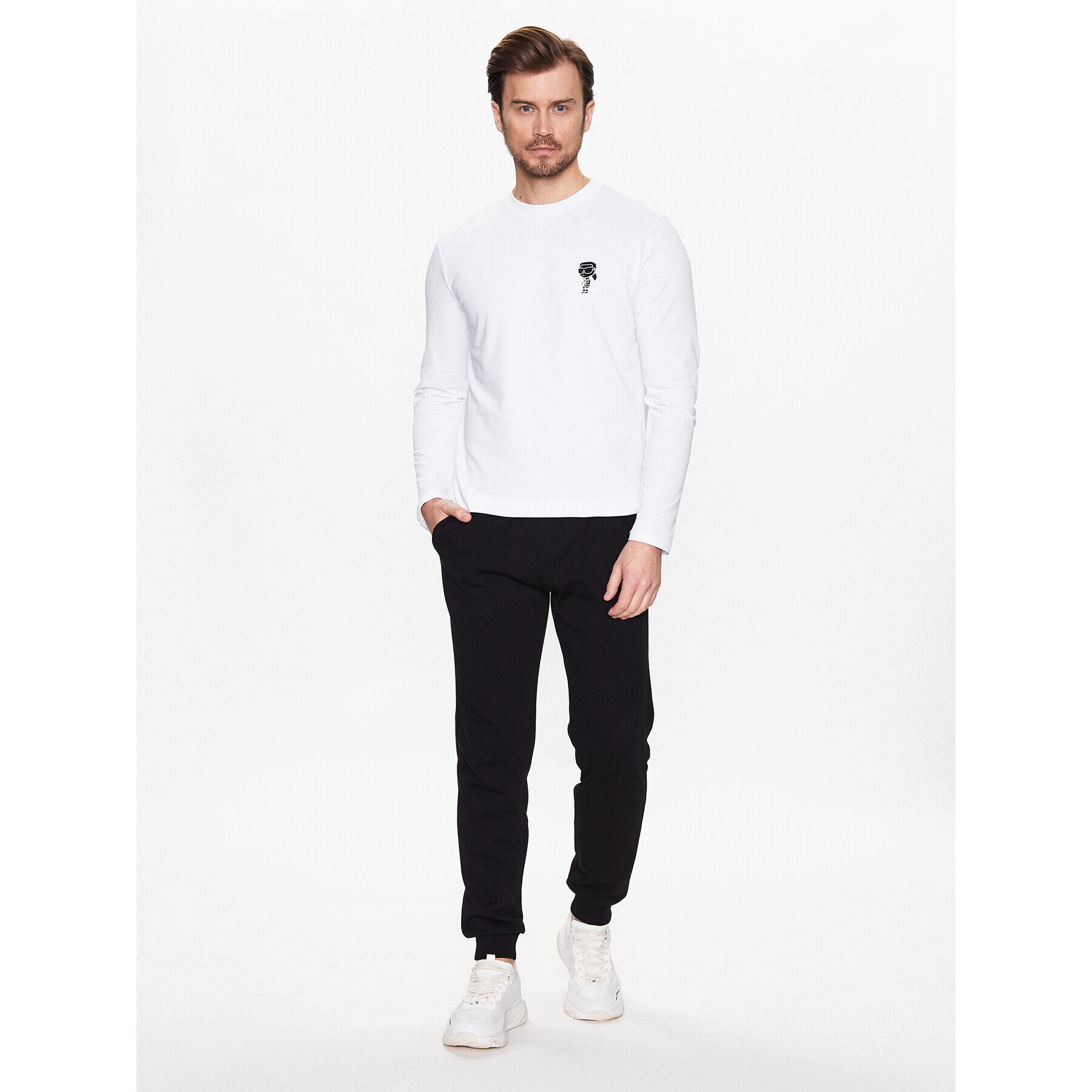 KARL LAGERFELD Longsleeve 755087 531221 Alb Regular Fit - Pled.ro