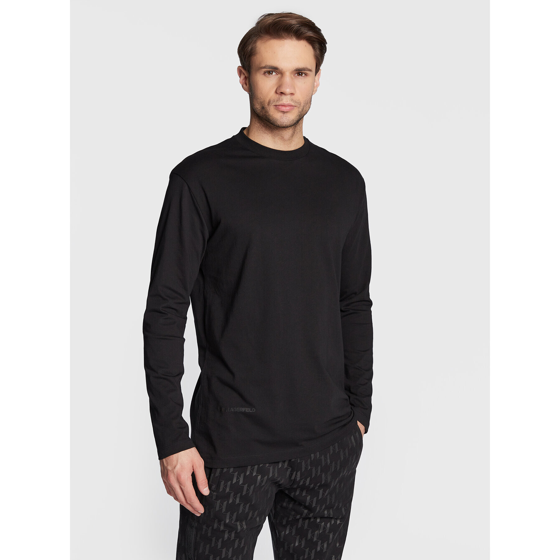 KARL LAGERFELD Longsleeve 755229 524224 Negru Regular Fit - Pled.ro