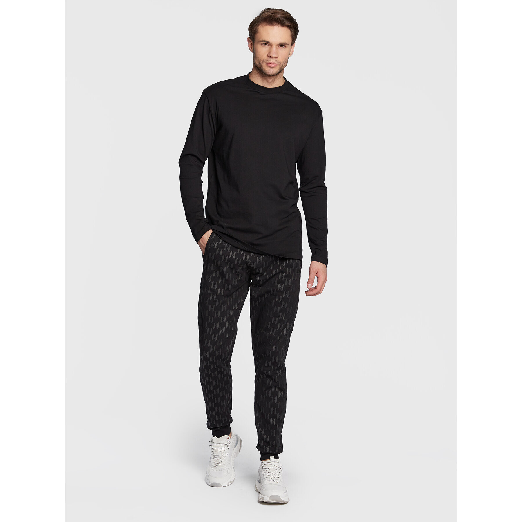 KARL LAGERFELD Longsleeve 755229 524224 Negru Regular Fit - Pled.ro