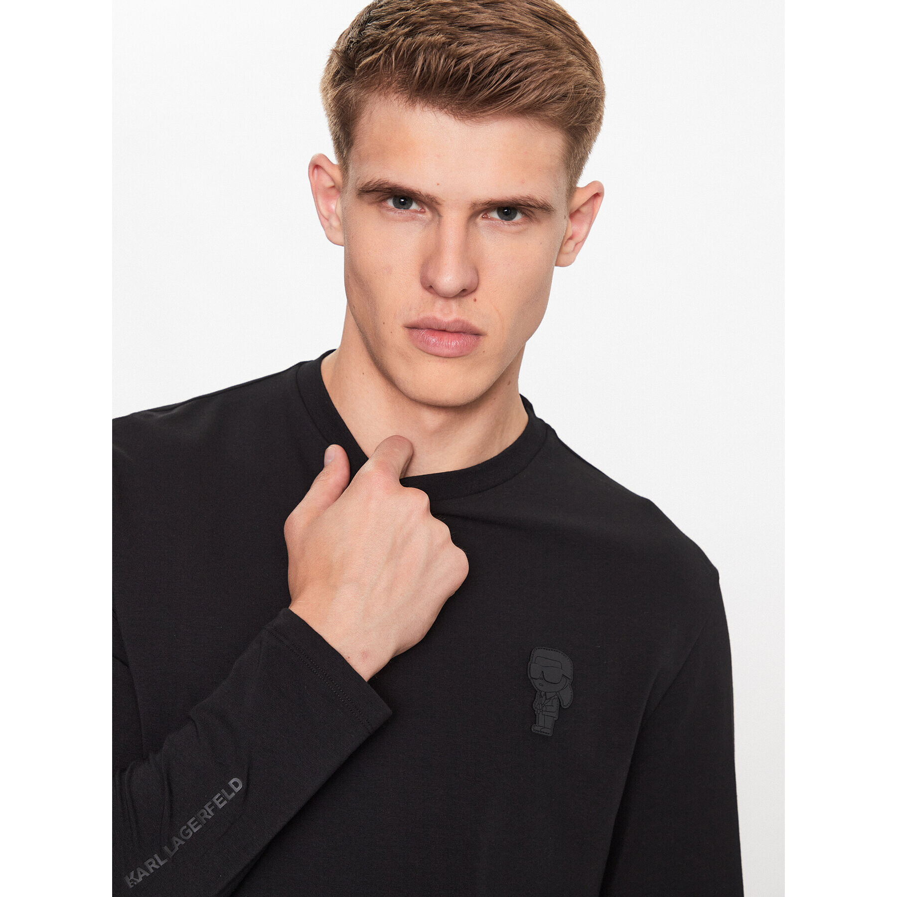 KARL LAGERFELD Longsleeve 755401 533221 Negru Regular Fit - Pled.ro