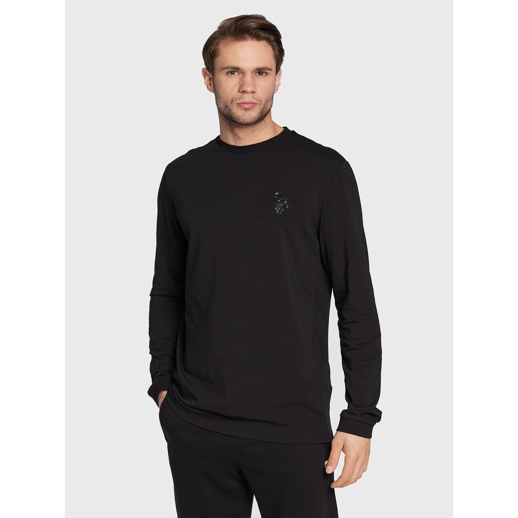 KARL LAGERFELD Longsleeve 755424 524221 Negru Regular Fit - Pled.ro