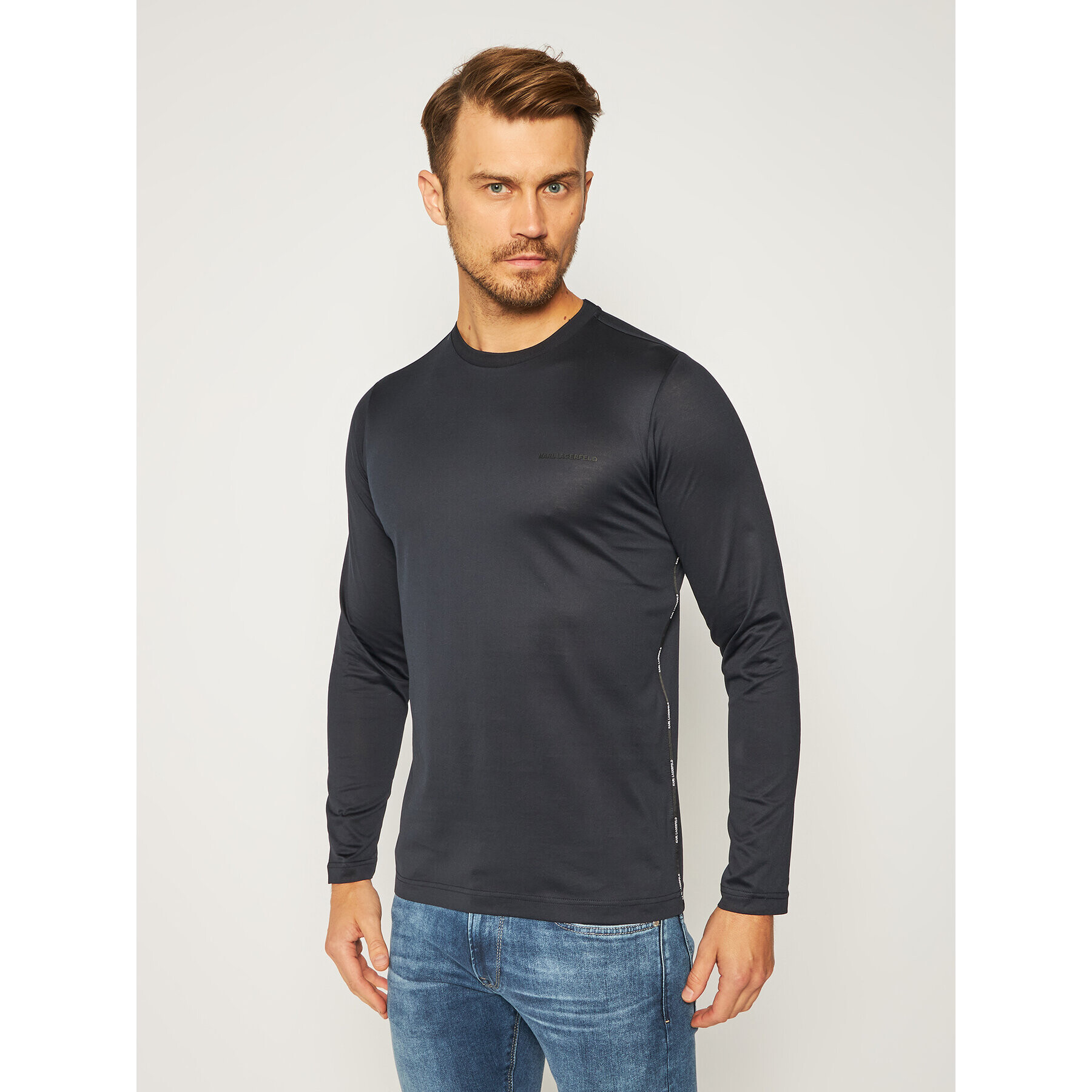 KARL LAGERFELD Longsleeve Crewneck 755000 502200 Bleumarin Regular Fit - Pled.ro