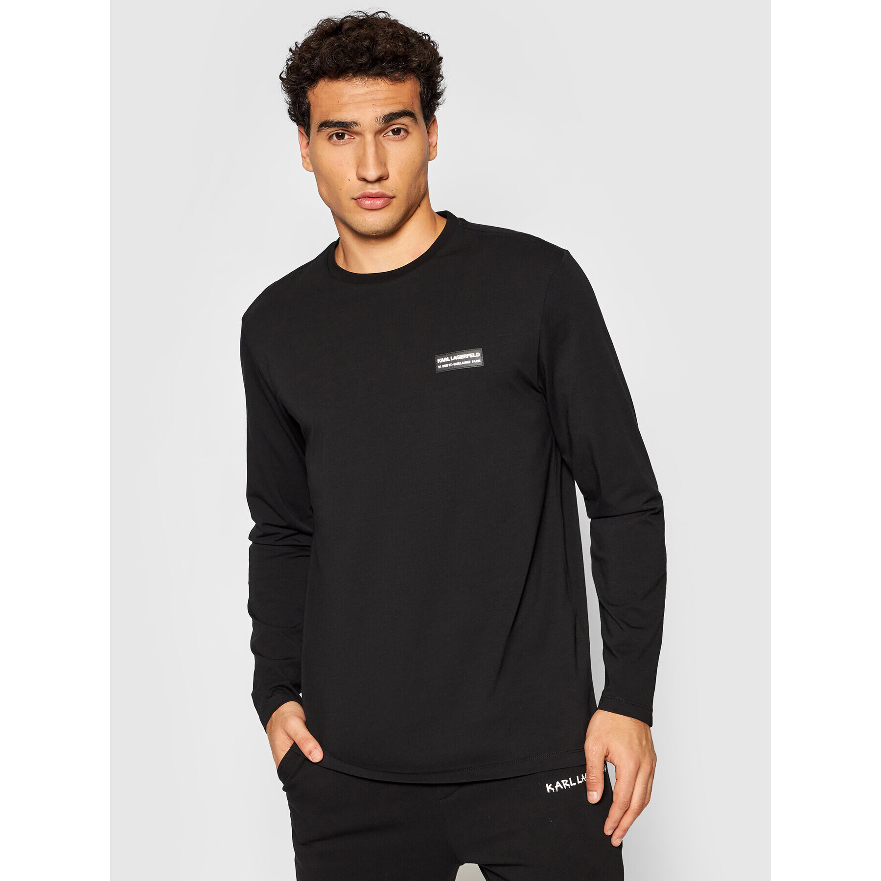 KARL LAGERFELD Longsleeve Crewneck 755018 512221 Negru Regular Fit - Pled.ro