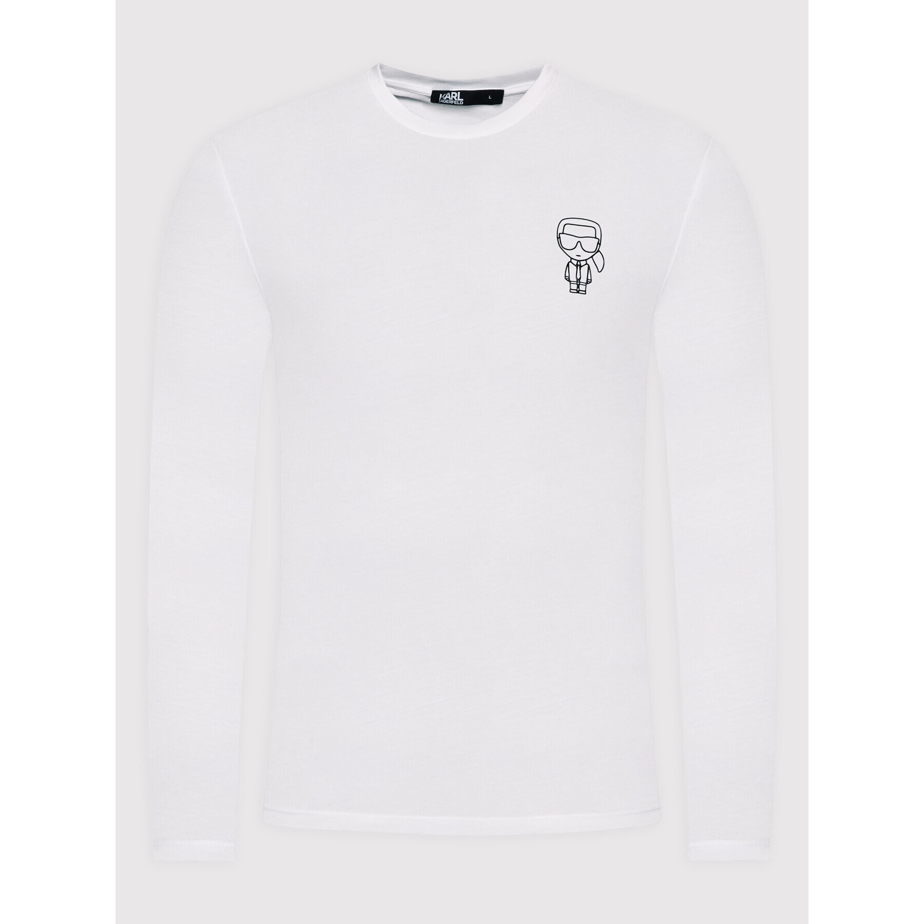 KARL LAGERFELD Longsleeve Crewneck 755404 521224 Alb Regular Fit - Pled.ro