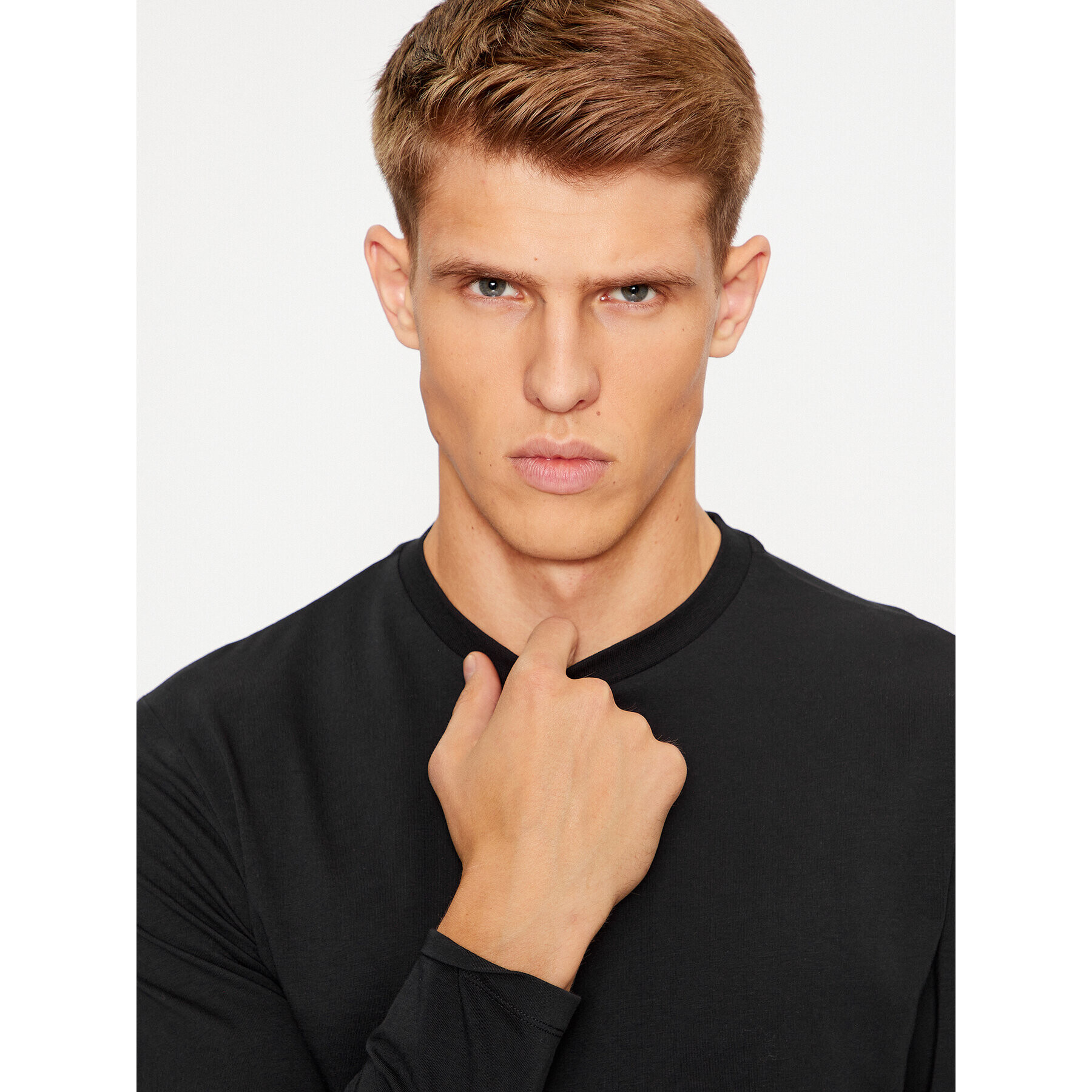 KARL LAGERFELD Longsleeve Longsleeve Undershirt 235M2107 Negru Regular Fit - Pled.ro