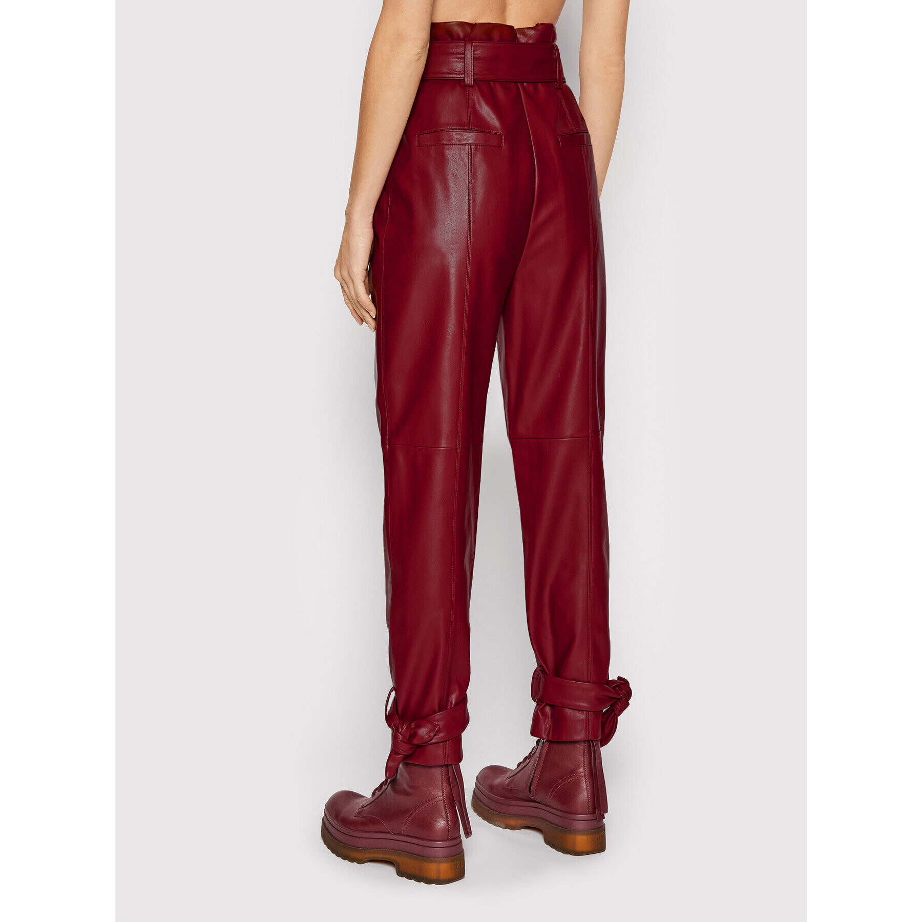 KARL LAGERFELD Pantaloni din imitație de piele Faux 216W1004 Vișiniu Regular Fit - Pled.ro