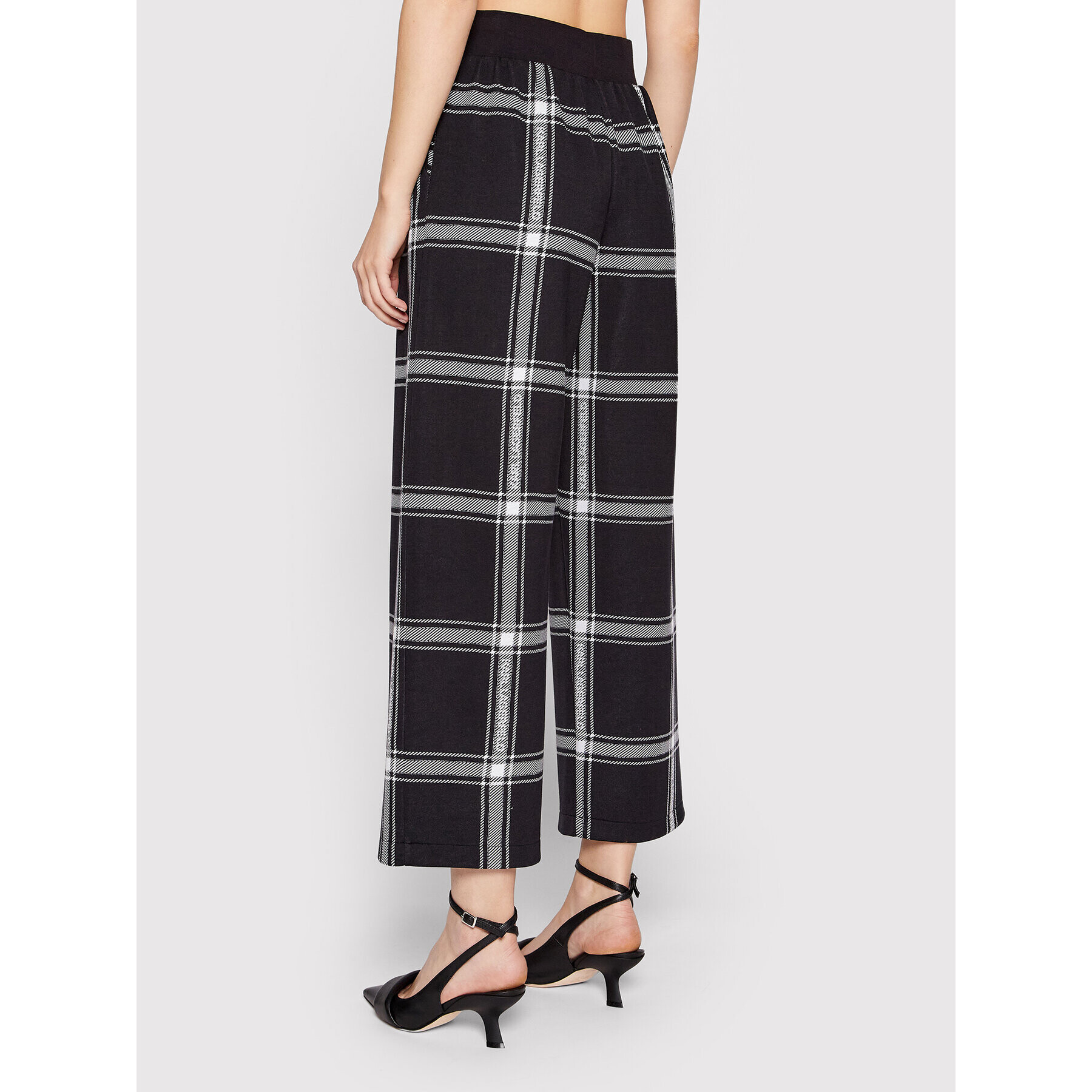 KARL LAGERFELD Pantaloni din material Check Printed 220W1032 Negru Relaxed Fit - Pled.ro