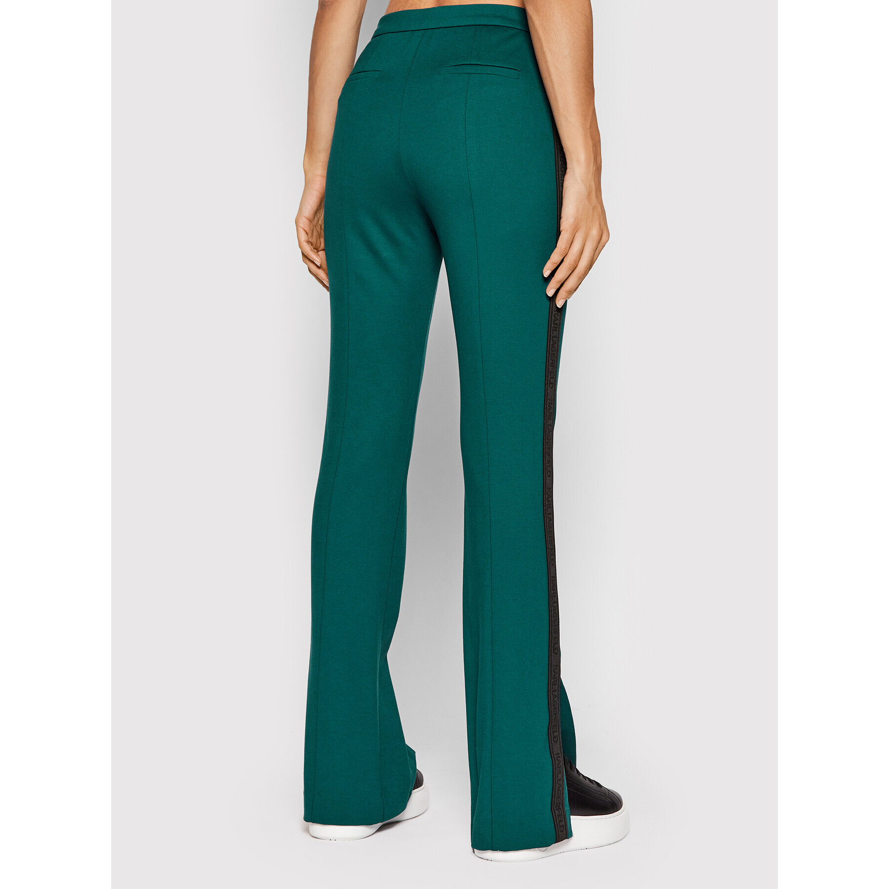 KARL LAGERFELD Pantaloni din material Punto 220W1002 Verde Regular Fit - Pled.ro