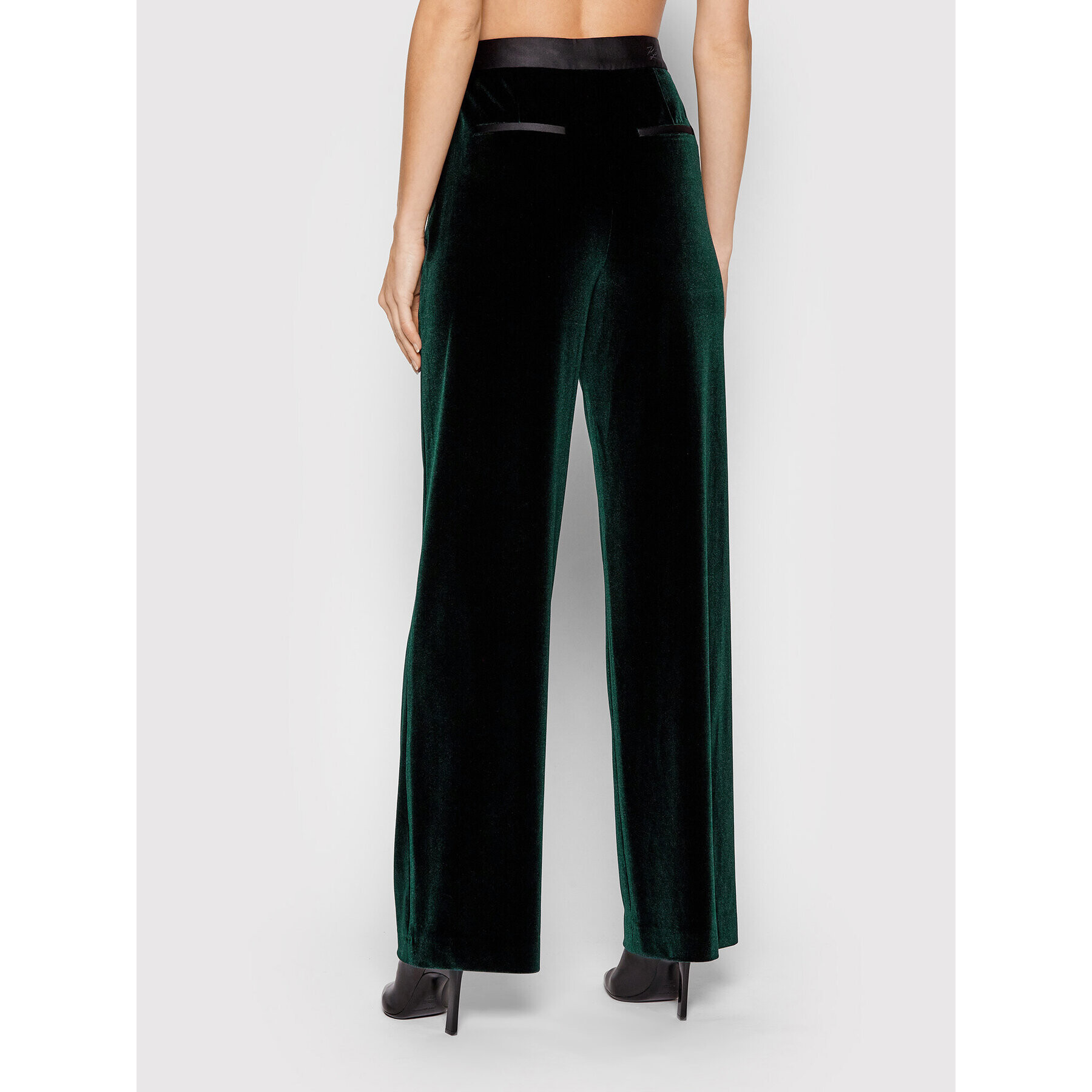 KARL LAGERFELD Pantaloni din material Velvet 216W1003 Verde Regular Fit - Pled.ro