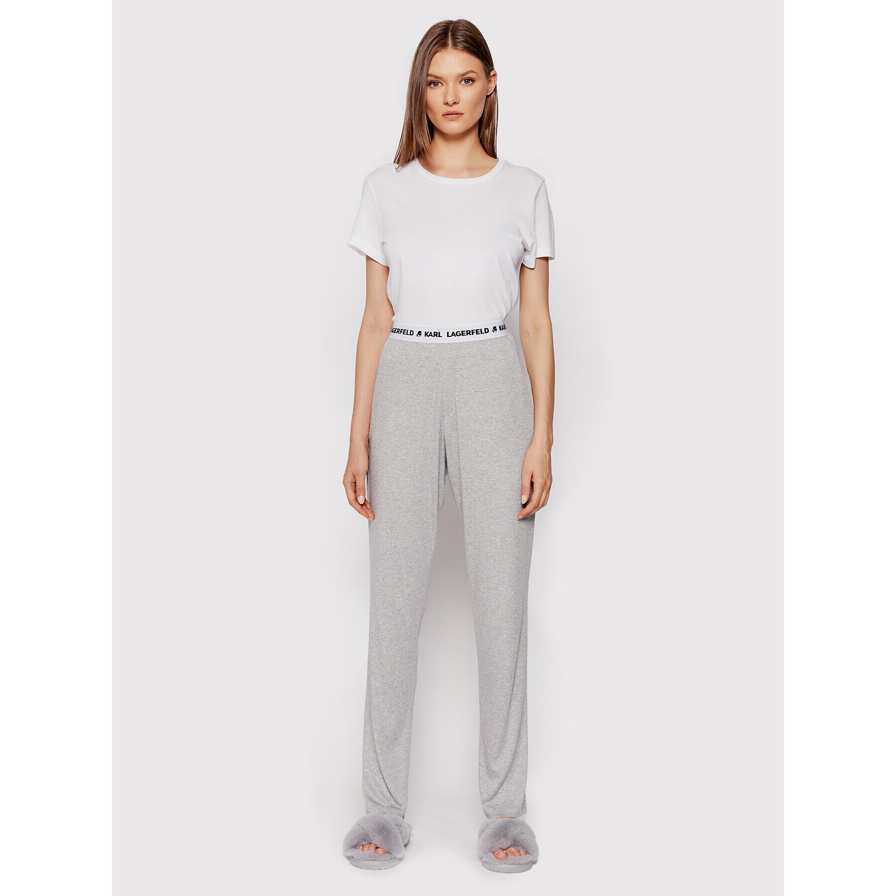 KARL LAGERFELD Pantaloni pijama Logo 215W2182 Gri - Pled.ro