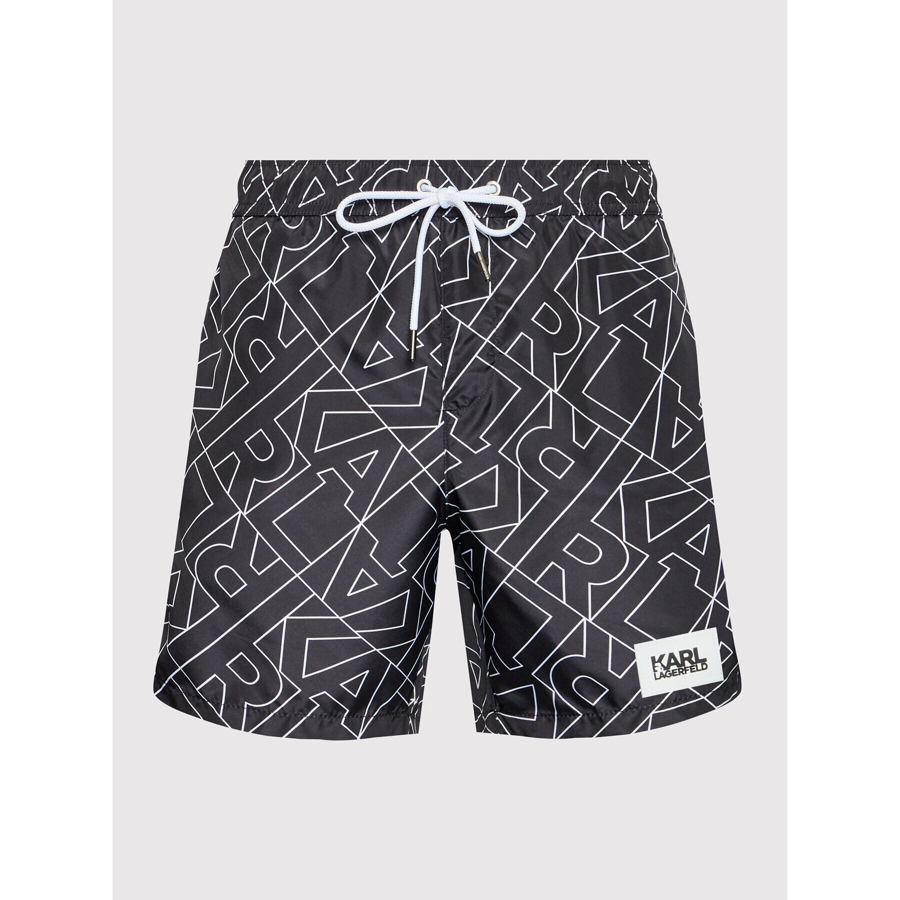 KARL LAGERFELD Pantaloni scurți pentru înot All-Over KL22MBM03 Negru Regular Fit - Pled.ro