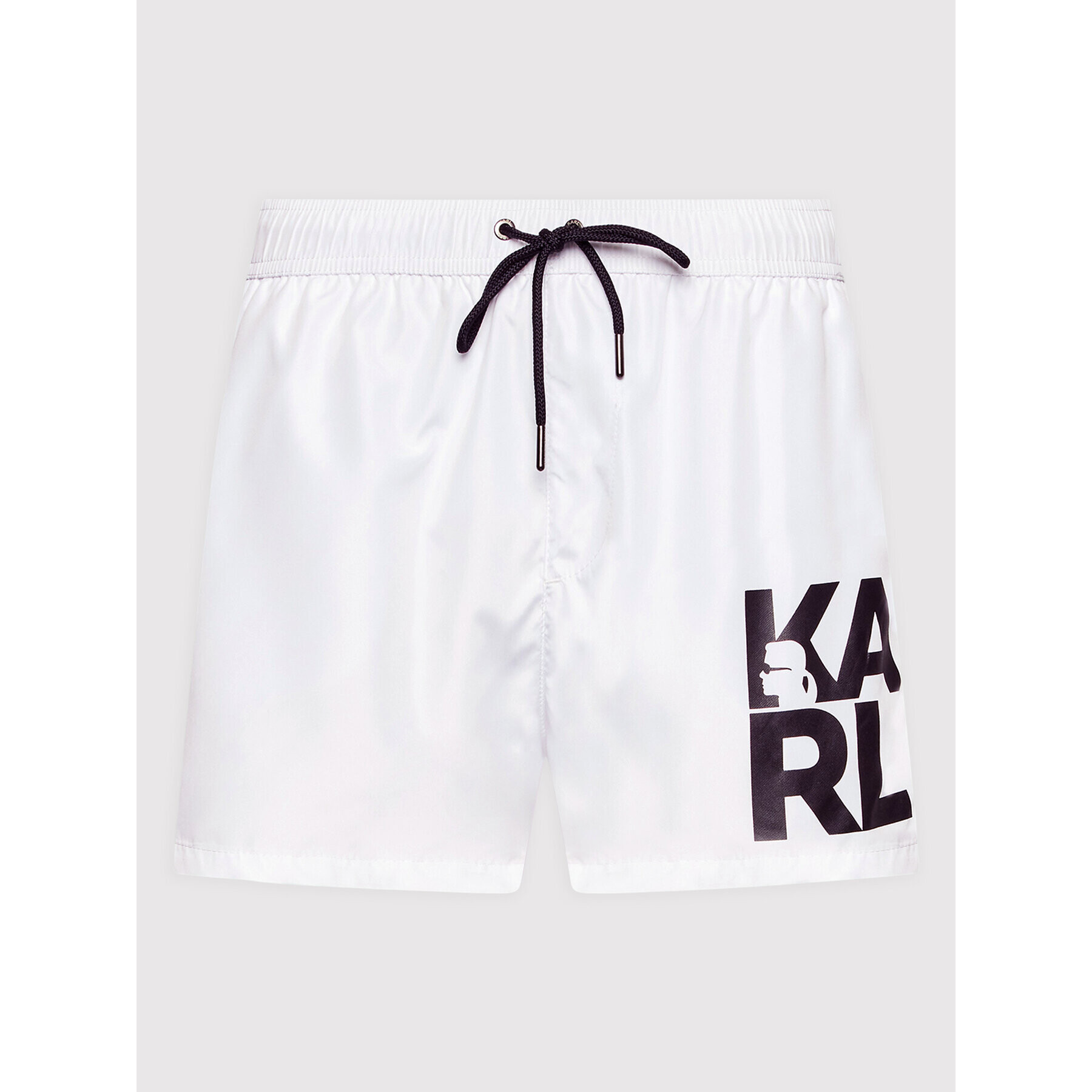 KARL LAGERFELD Pantaloni scurți pentru înot Carry Over KL22MBS08 Alb Regular Fit - Pled.ro