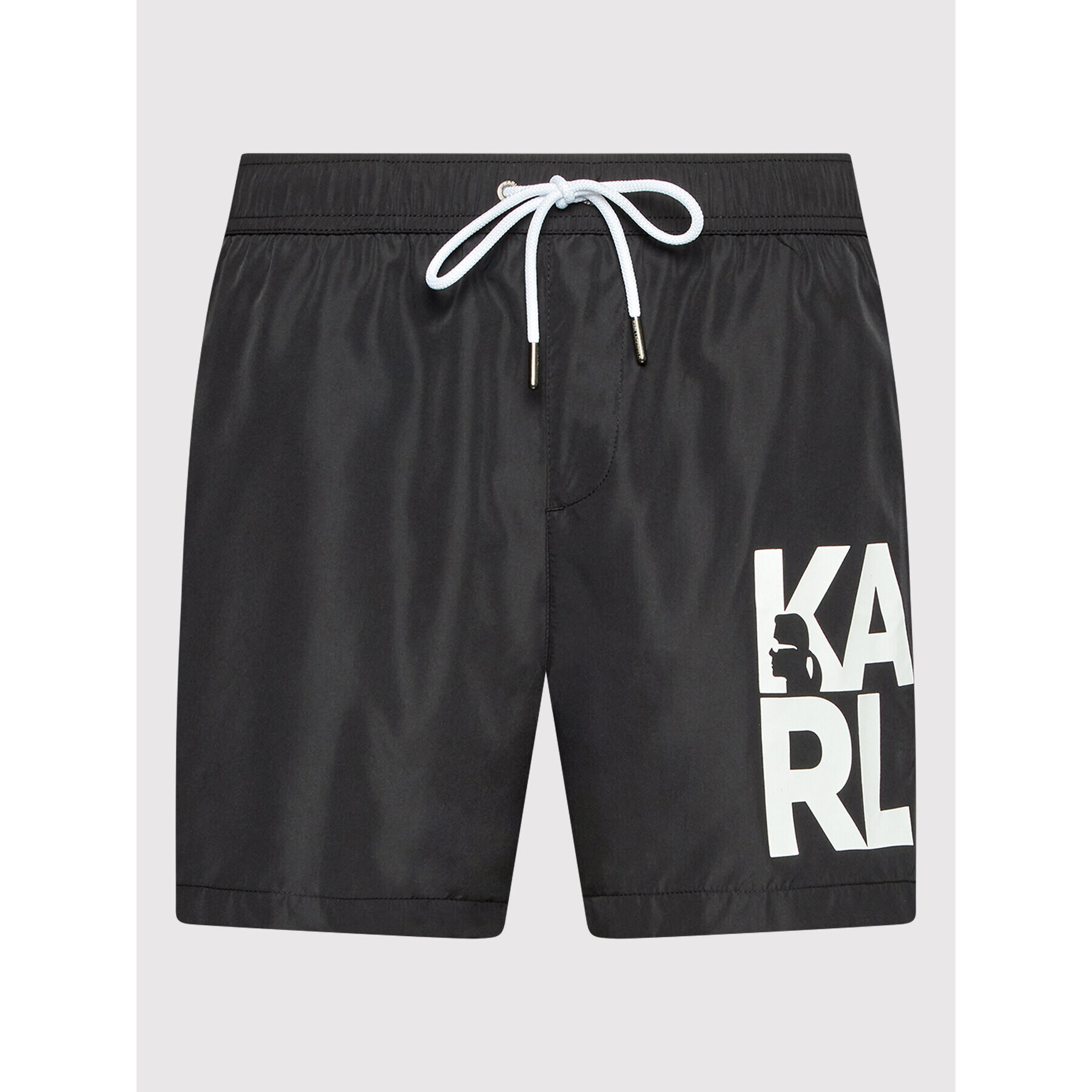 KARL LAGERFELD Pantaloni scurți pentru înot Carry Over KL22MBS08 Negru Regular Fit - Pled.ro