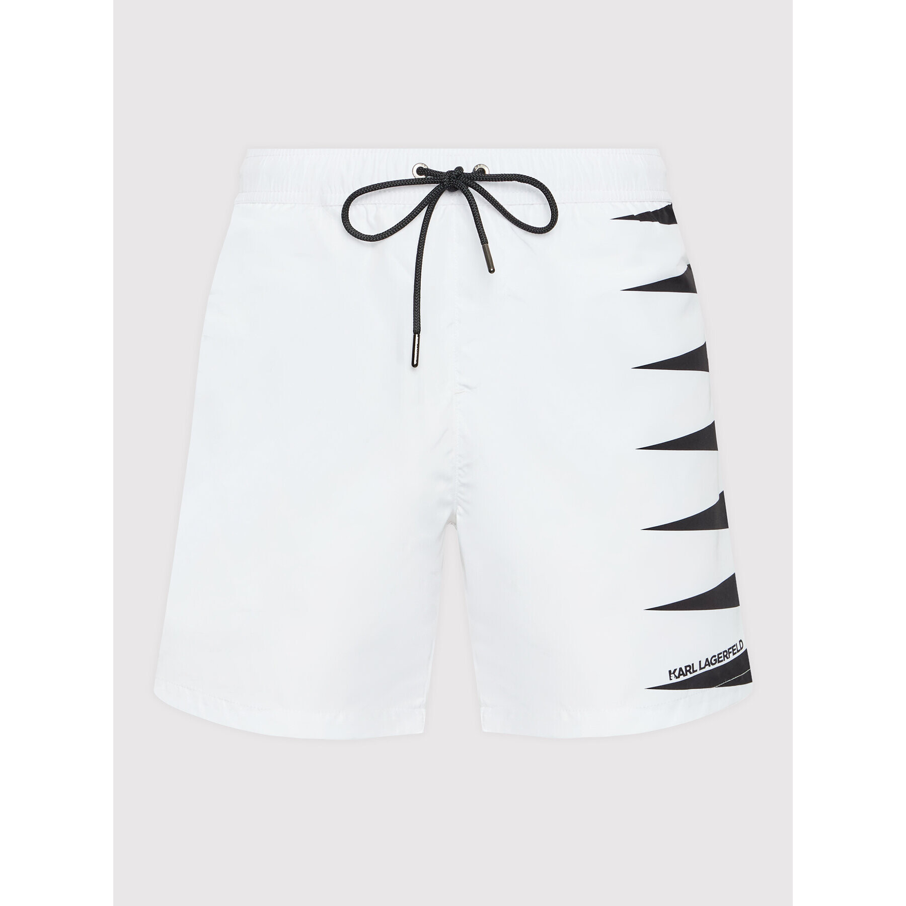 KARL LAGERFELD Pantaloni scurți pentru înot Tribal KL22MBM02 Alb Regular Fit - Pled.ro