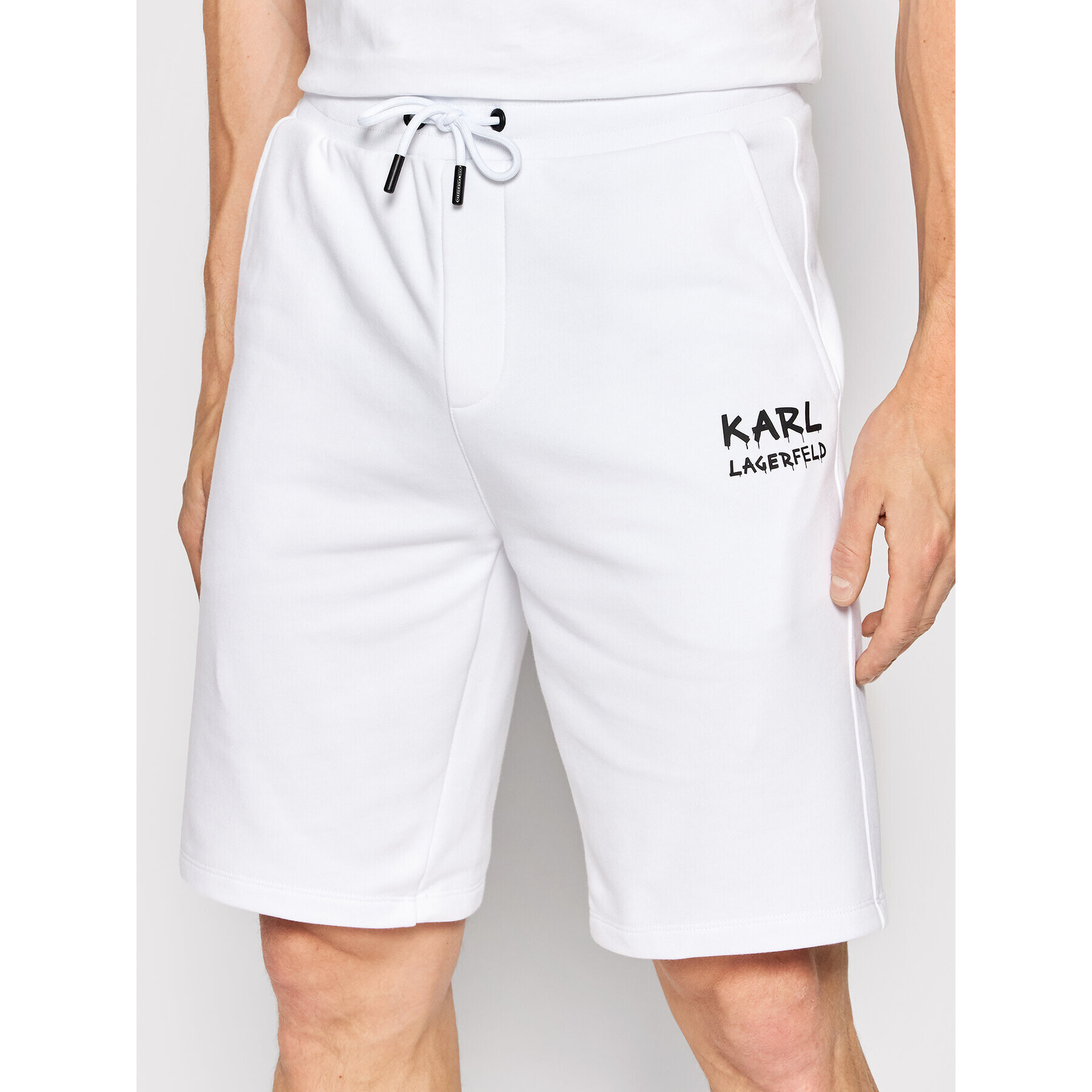 KARL LAGERFELD Pantaloni scurți sport Sweat 705047 521900 Alb Regular Fit - Pled.ro