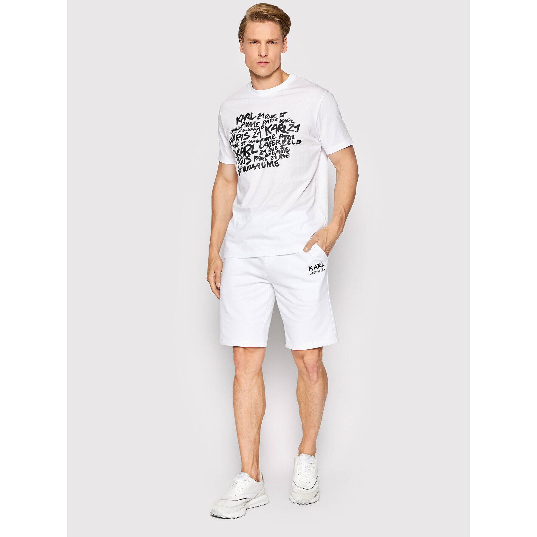 KARL LAGERFELD Pantaloni scurți sport Sweat 705047 521900 Alb Regular Fit - Pled.ro