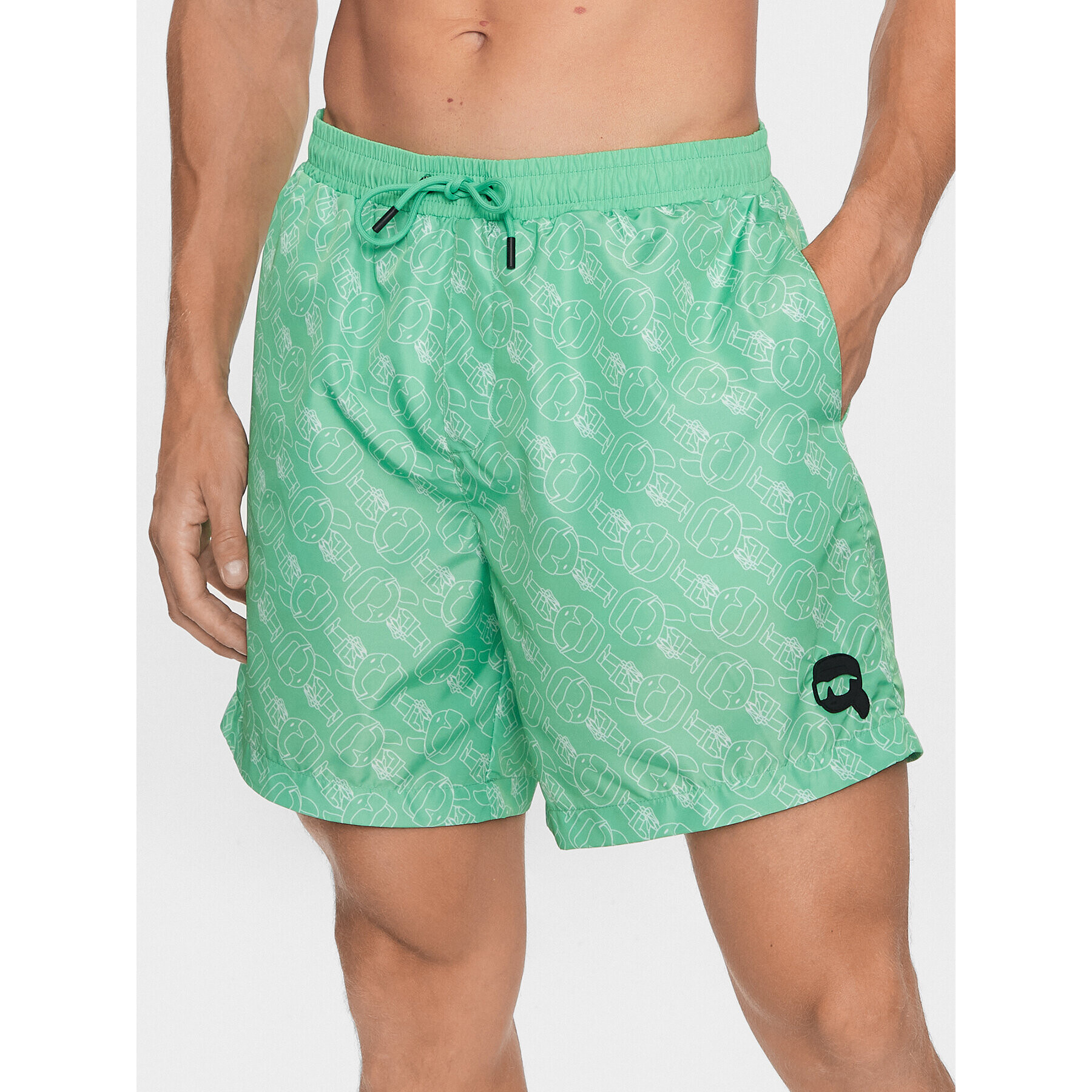 KARL LAGERFELD Pantaloni scurți pentru înot Ikonik 2.0 230M2212 Verde Regular Fit - Pled.ro