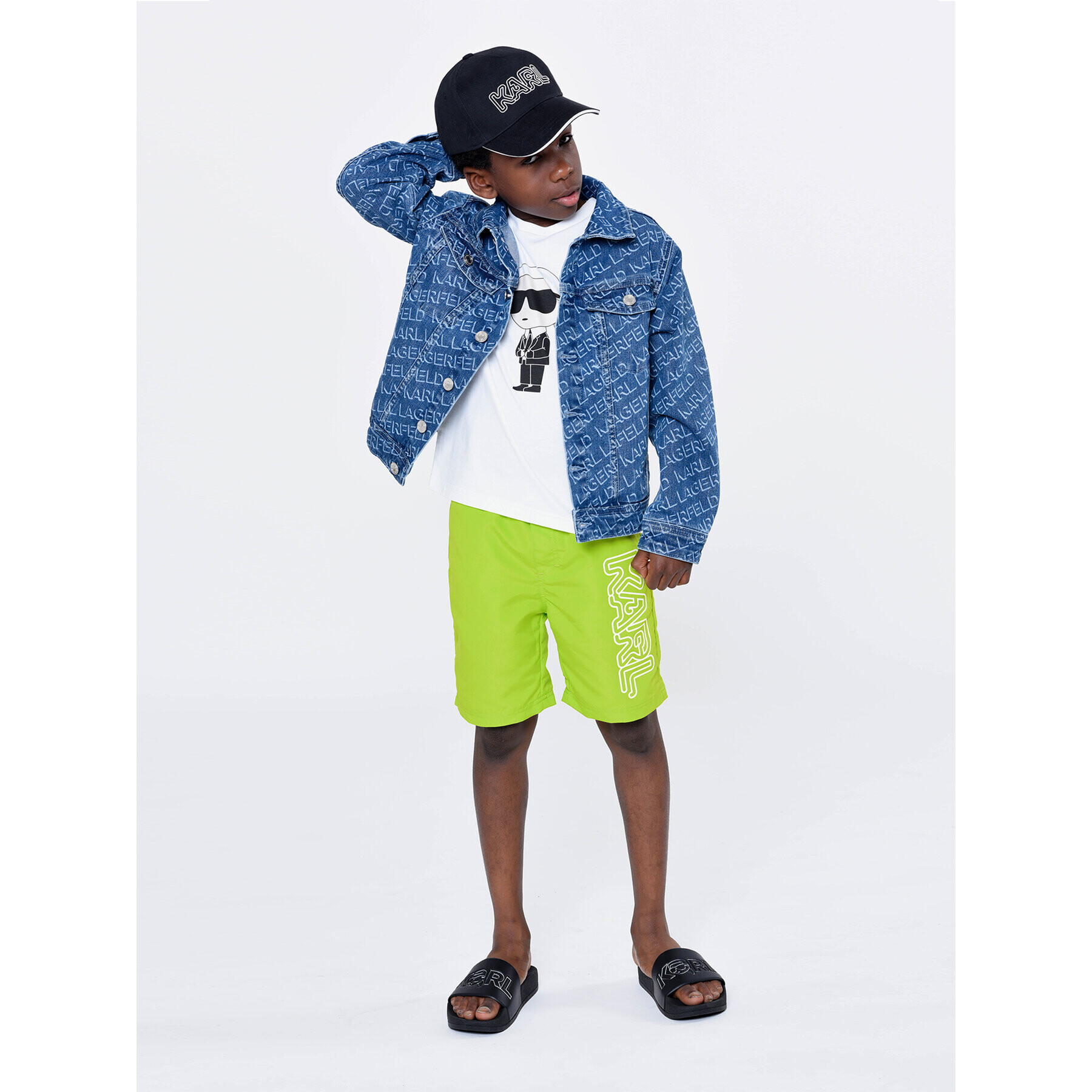 Karl Lagerfeld Kids Pantaloni scurți pentru înot Z20098 S Verde Regular Fit - Pled.ro