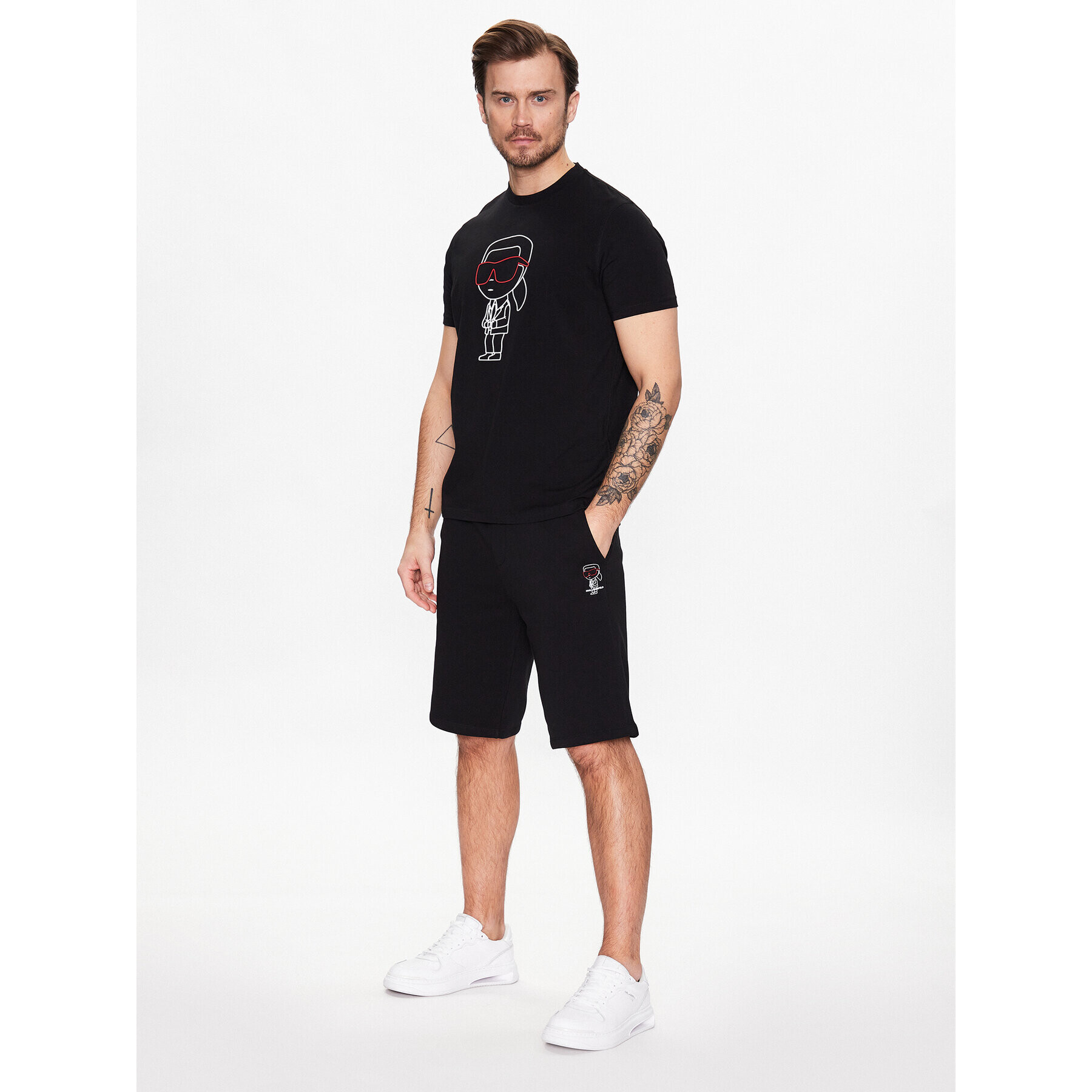 KARL LAGERFELD Pantaloni scurți sport 705423 532900 Negru Regular Fit - Pled.ro