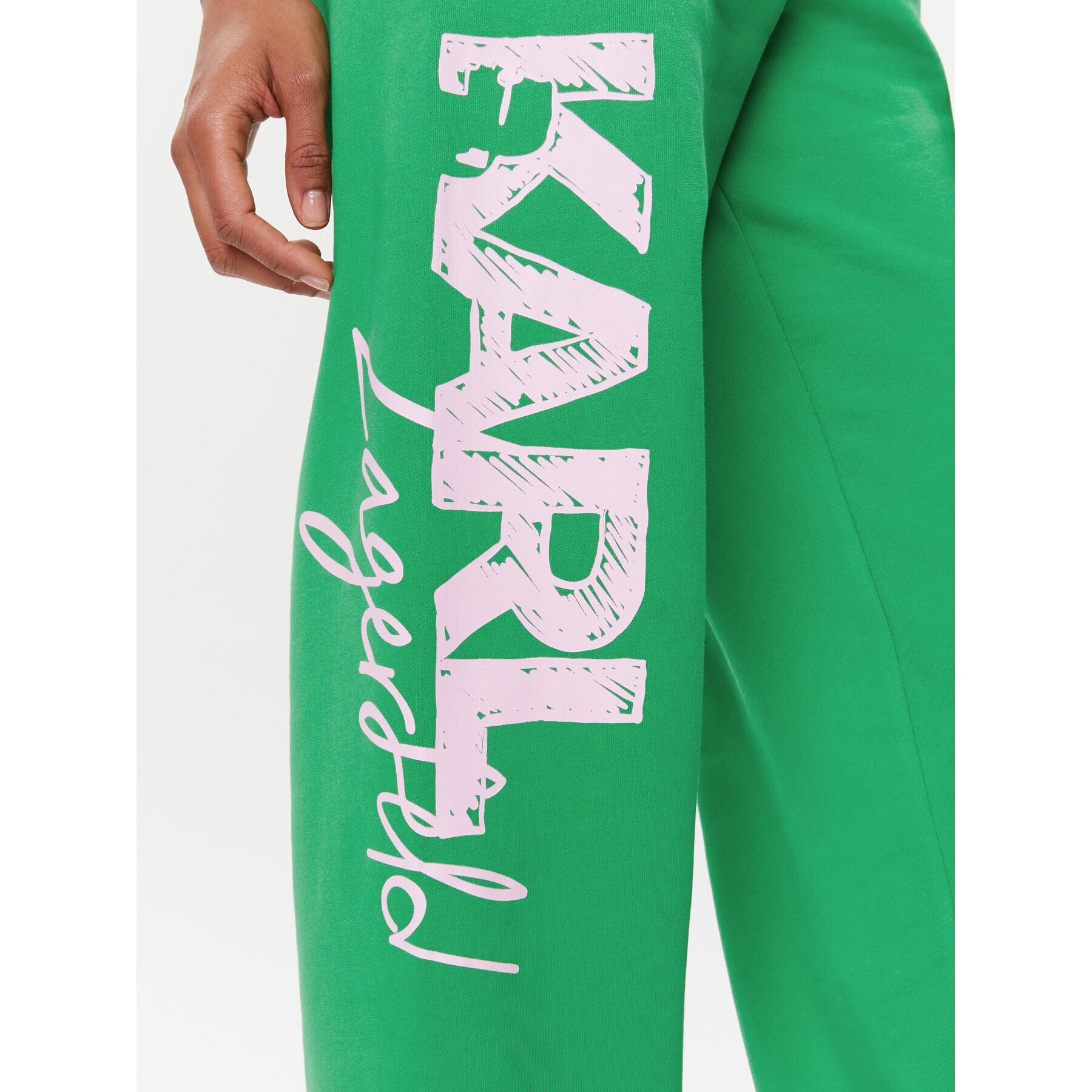 KARL LAGERFELD Pantaloni trening 235W1052 Verde Relaxed Fit - Pled.ro