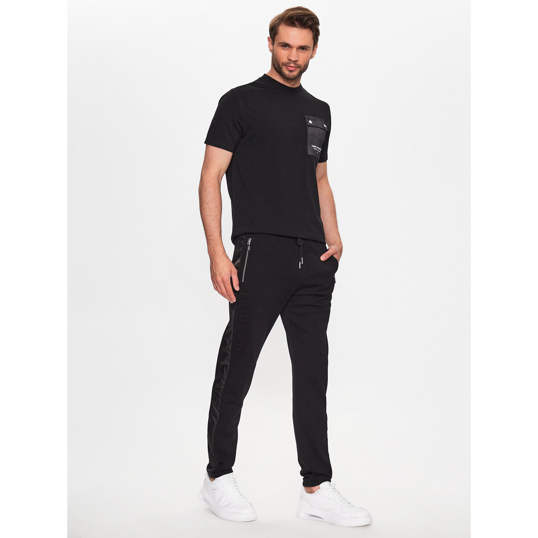 KARL LAGERFELD Pantaloni trening 705007 532900 Negru Regular Fit - Pled.ro