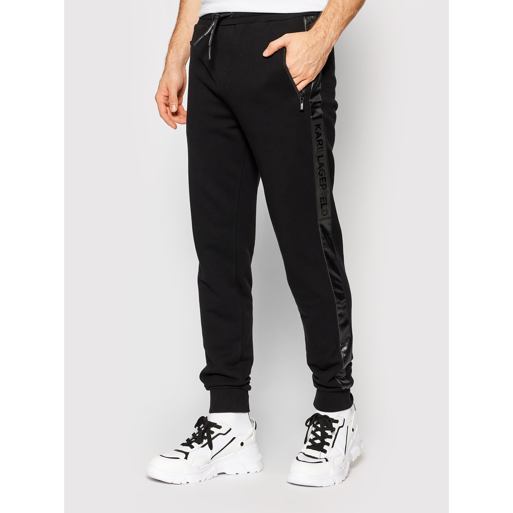 KARL LAGERFELD Pantaloni trening 705011 512910 Negru Relaxed Fit - Pled.ro