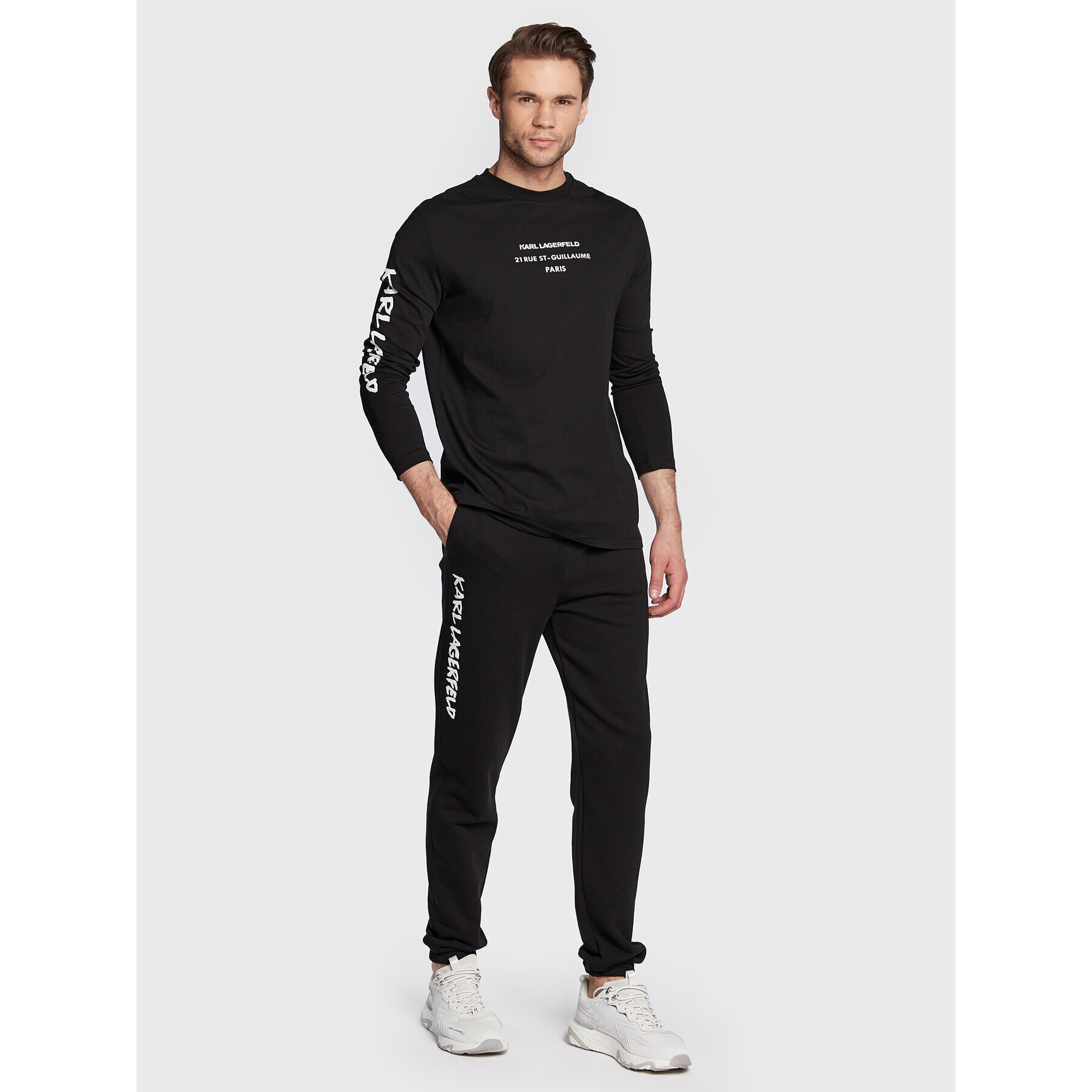 KARL LAGERFELD Pantaloni trening 705021 524910 Negru Regular Fit - Pled.ro