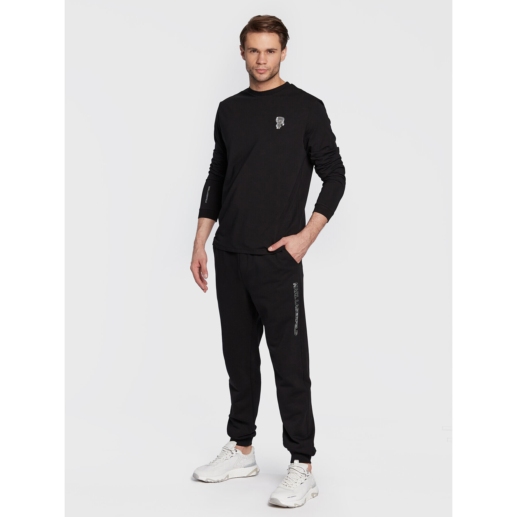 KARL LAGERFELD Pantaloni trening 705027 524910 Negru Regular Fit - Pled.ro