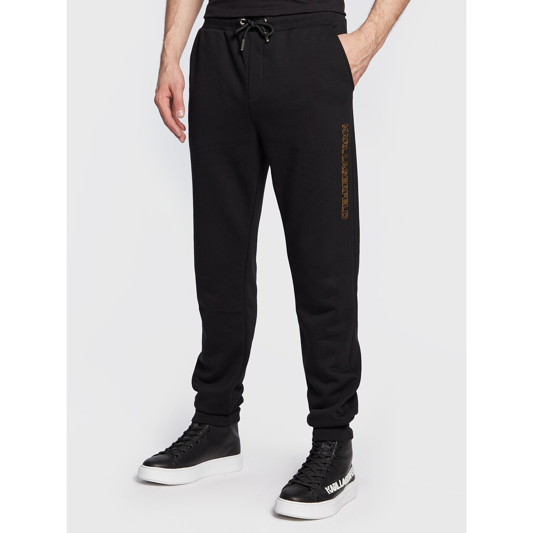 KARL LAGERFELD Pantaloni trening 705027 524910 Negru Regular Fit - Pled.ro