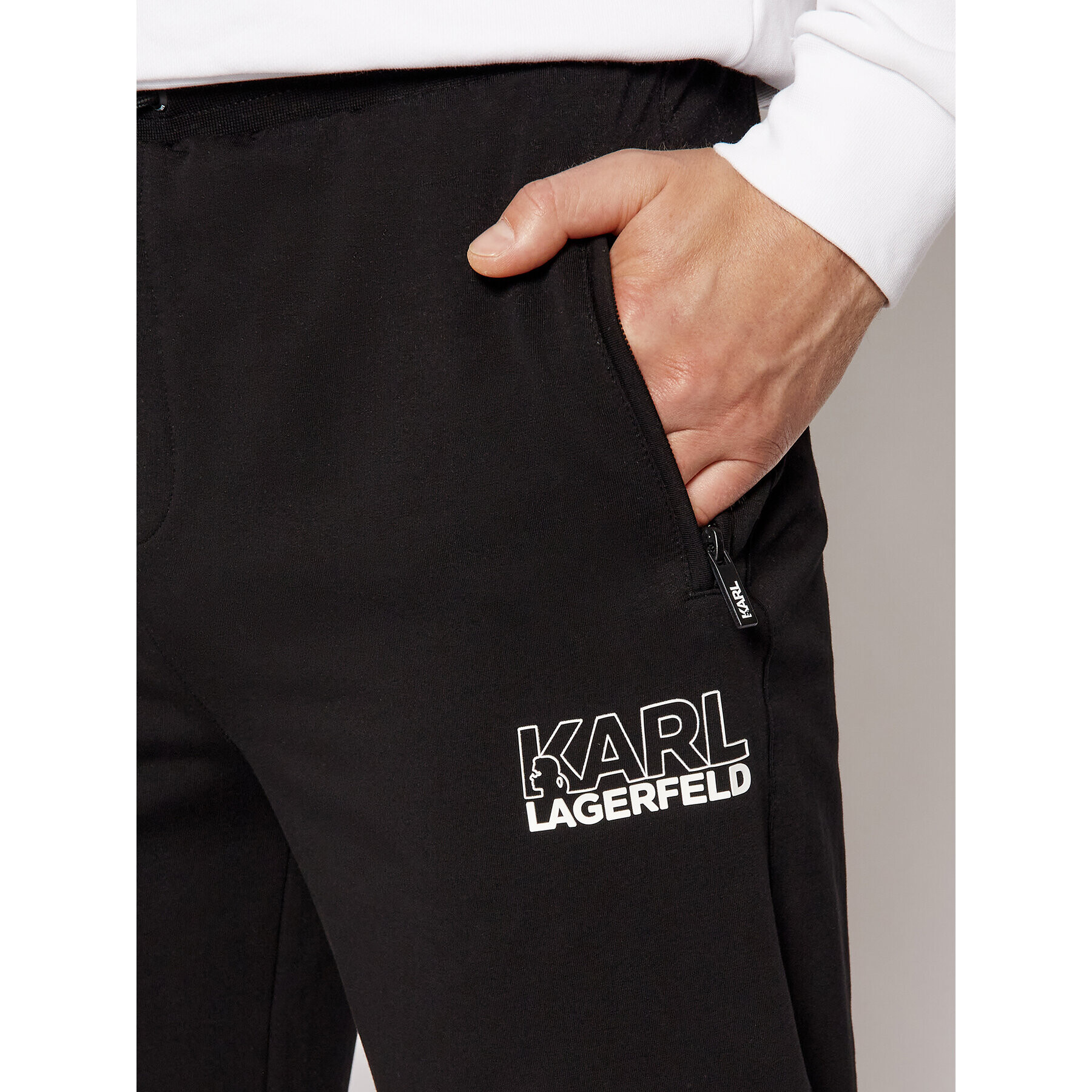 KARL LAGERFELD Pantaloni trening 705035 511902 Negru Regular Fit - Pled.ro