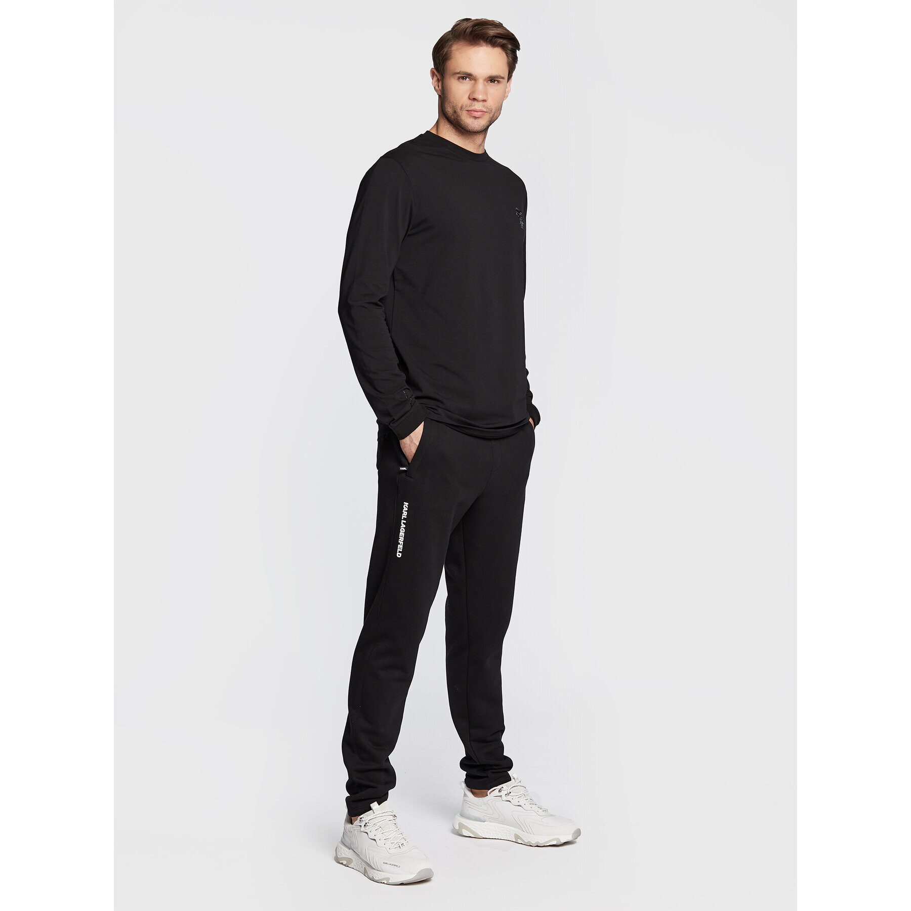 KARL LAGERFELD Pantaloni trening 705047 524910 Negru Regular Fit - Pled.ro