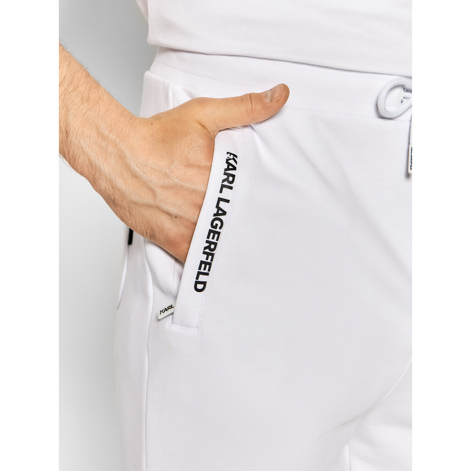 KARL LAGERFELD Pantaloni trening 705064 521900 Alb Regular Fit - Pled.ro