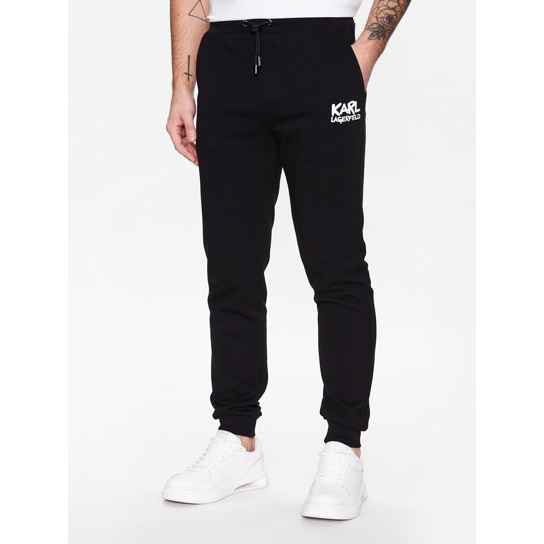 KARL LAGERFELD Pantaloni trening 705081 531900 Negru Regular Fit - Pled.ro