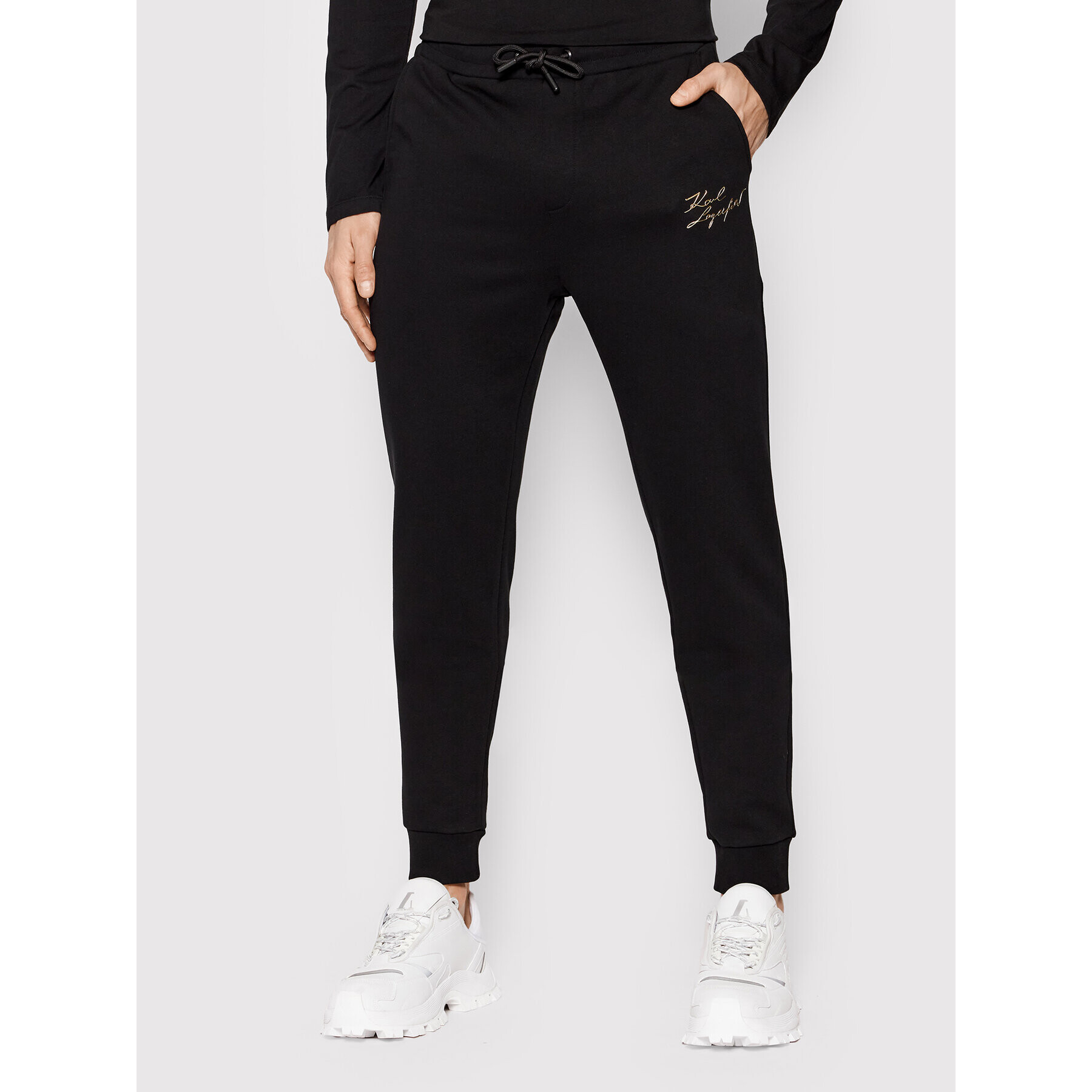 KARL LAGERFELD Pantaloni trening 705404 521900 Negru Regular Fit - Pled.ro