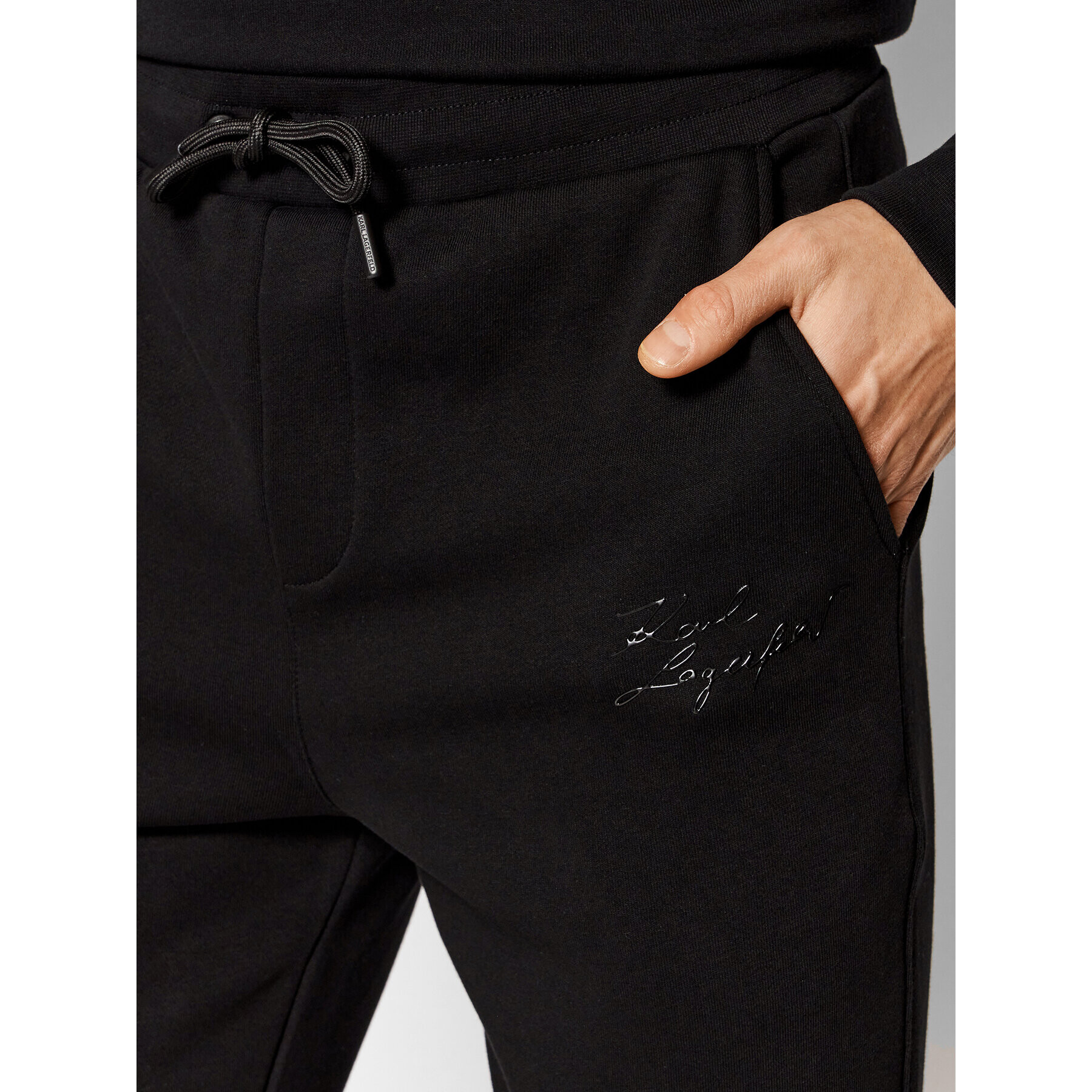 KARL LAGERFELD Pantaloni trening 705404 521900 Negru Regular Fit - Pled.ro