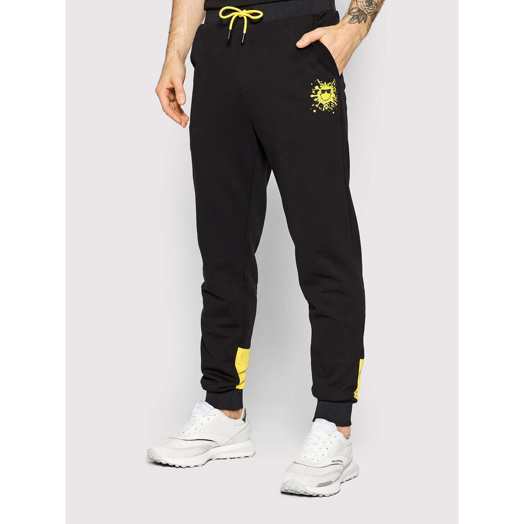 KARL LAGERFELD Pantaloni trening SMILEY WORLD 705446 521900 Negru Regular Fit - Pled.ro