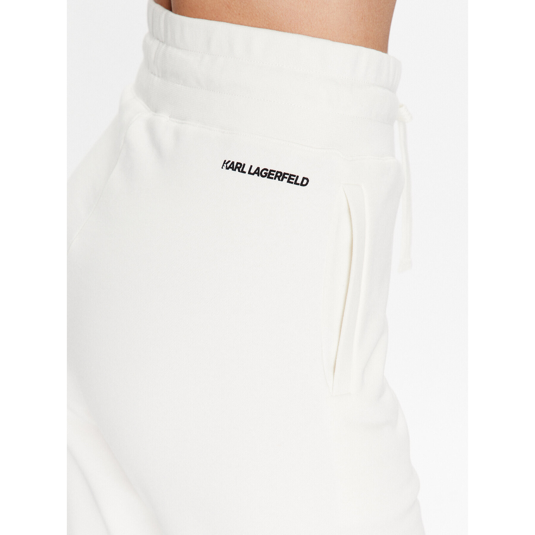 KARL LAGERFELD Pantaloni trening Unisex 225W2180 Alb Regular Fit - Pled.ro