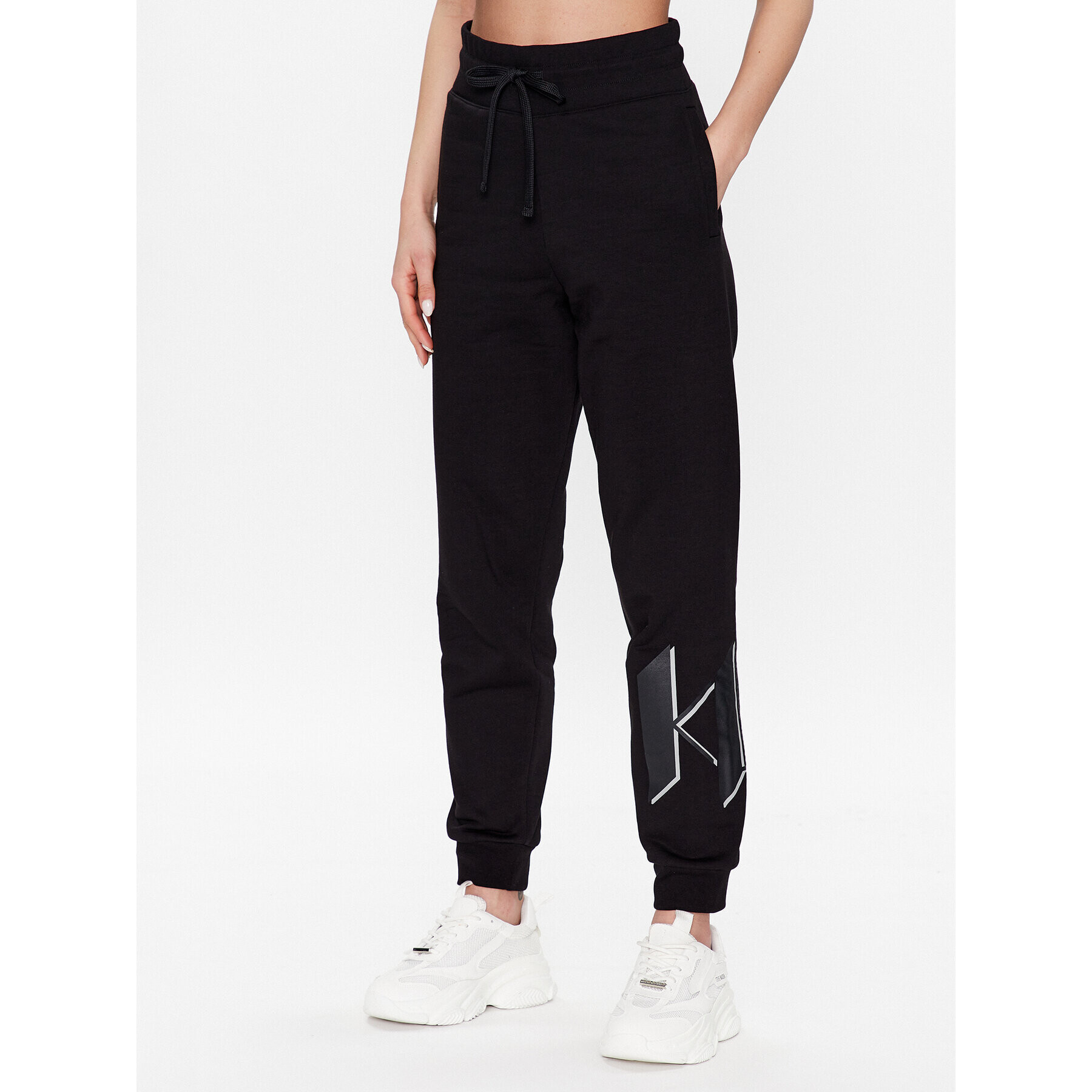 KARL LAGERFELD Pantaloni trening Unisex 225W2180 Negru Regular Fit - Pled.ro