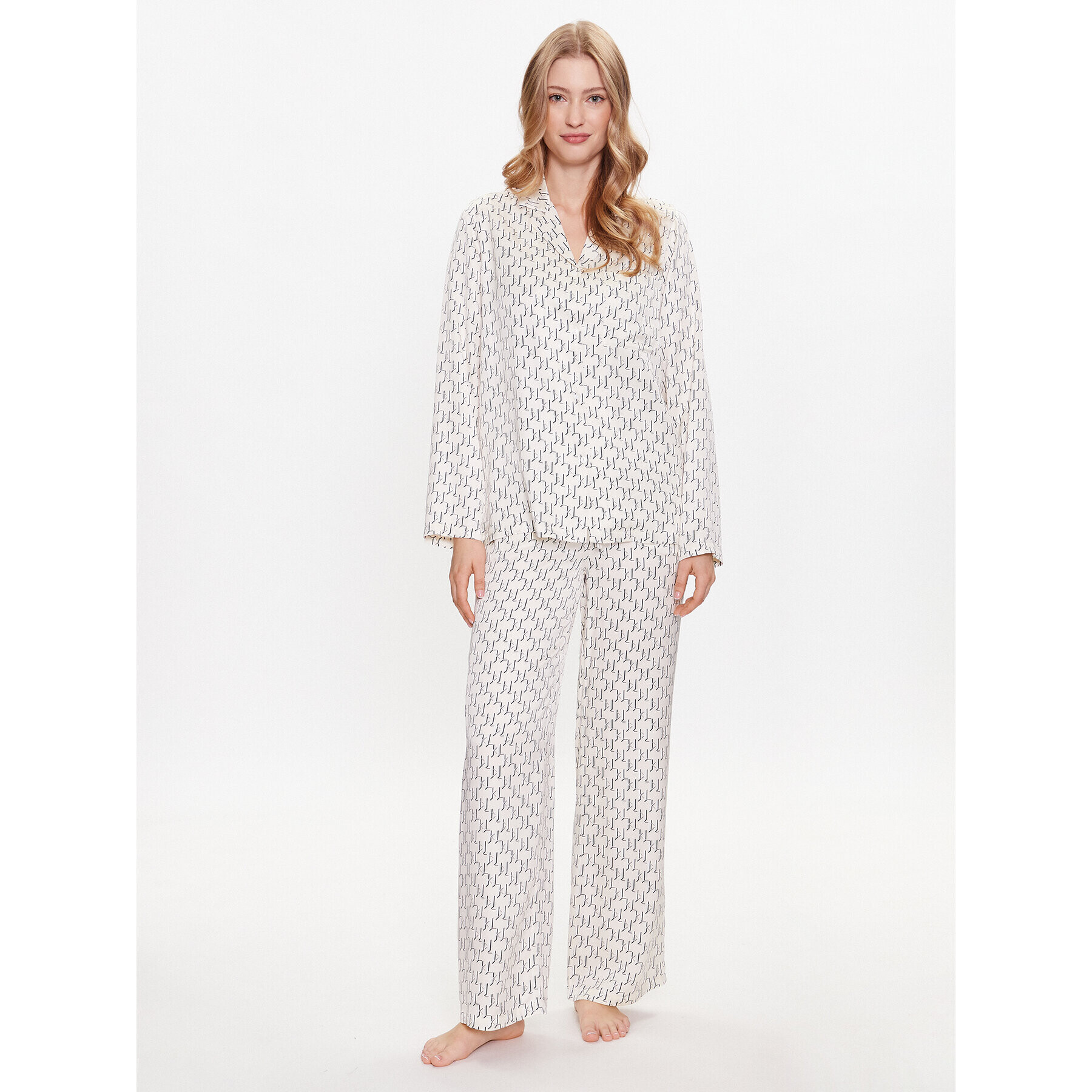 KARL LAGERFELD Pijama 225W2133 Alb Regular Fit - Pled.ro