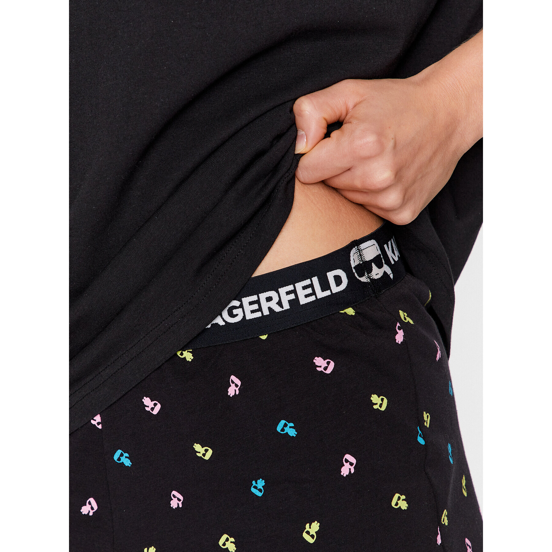 KARL LAGERFELD Pijama Ikonik Logo 221W2115 Negru Regular Fit - Pled.ro