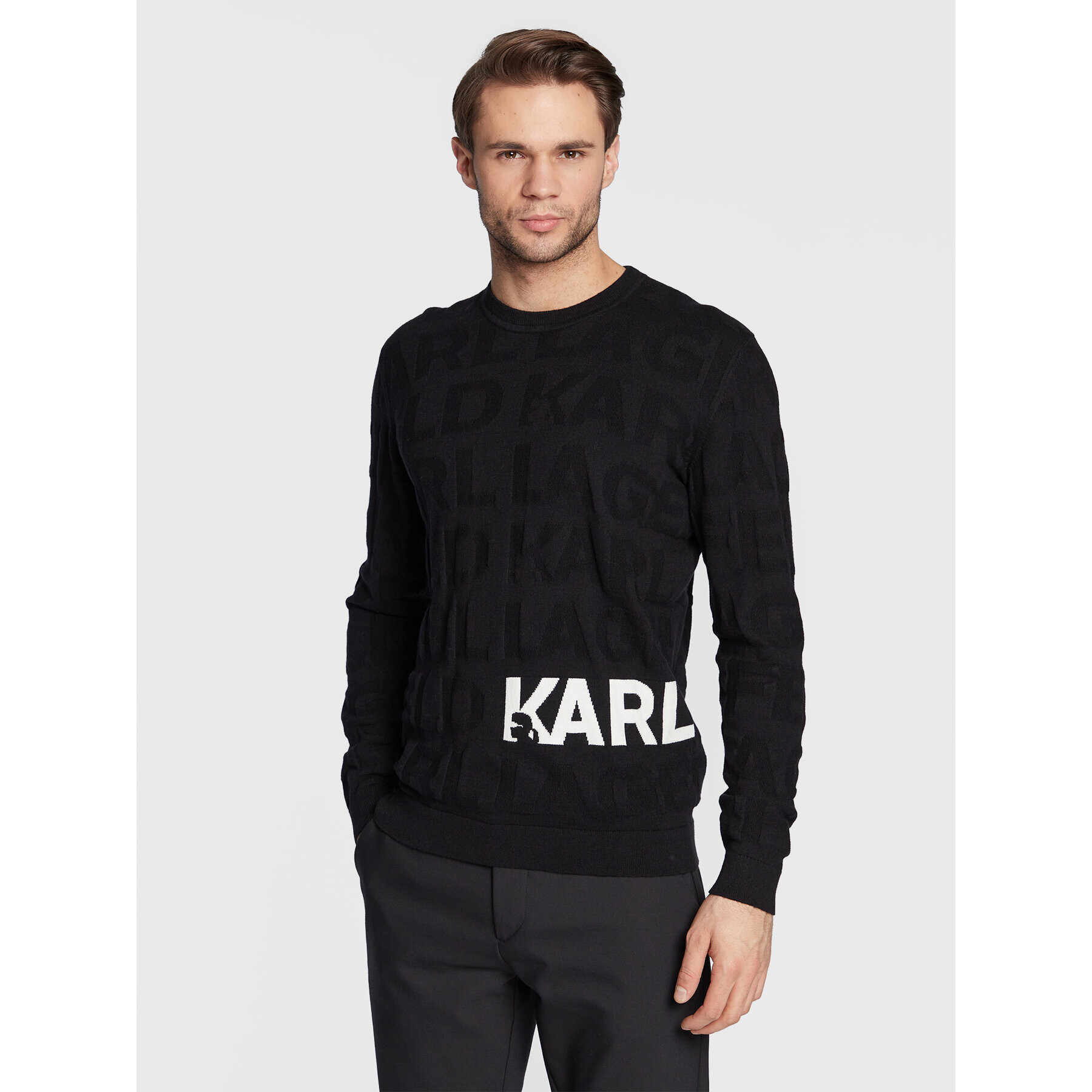 KARL LAGERFELD Pulover 655038 524305 Negru Regular Fit - Pled.ro