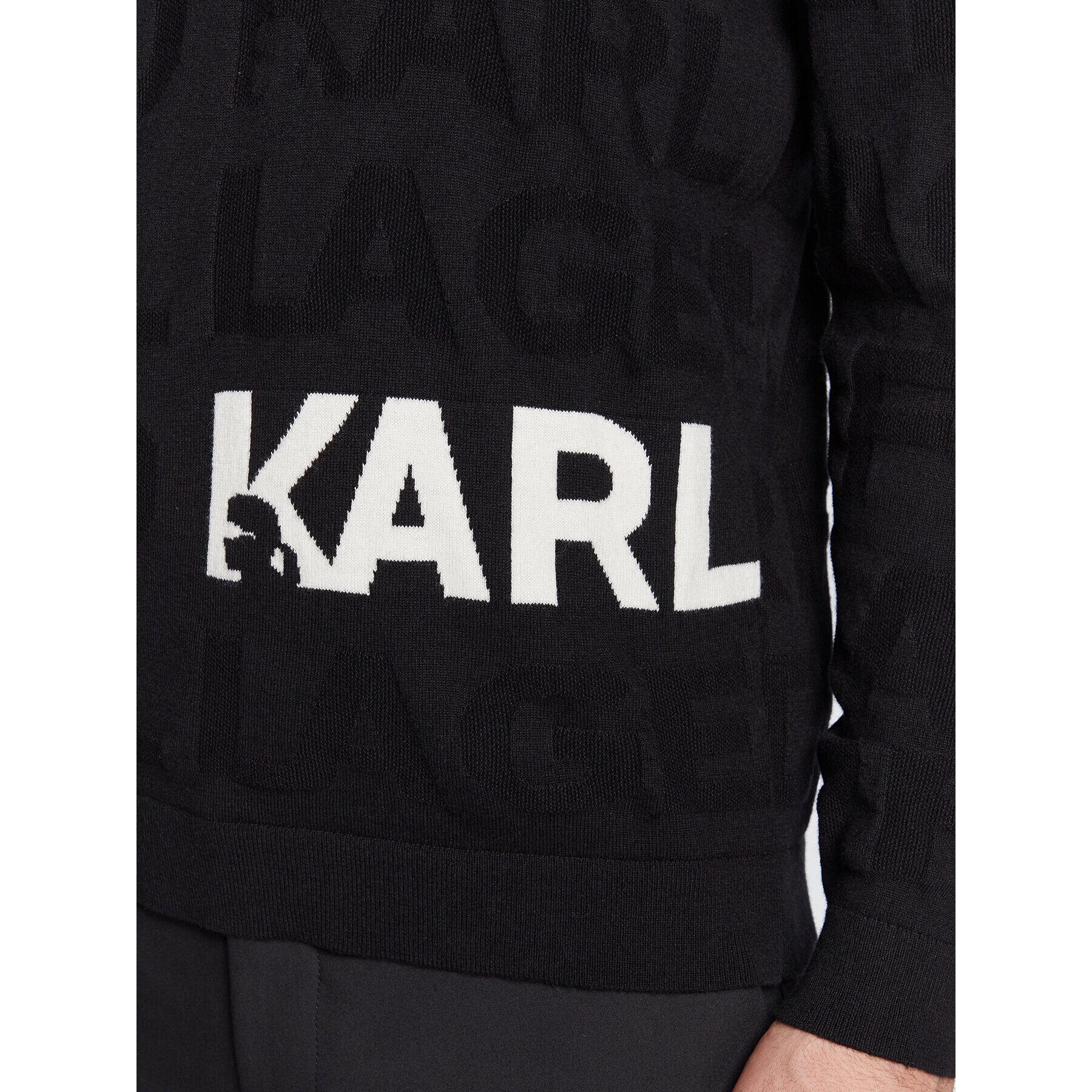 KARL LAGERFELD Pulover 655038 524305 Negru Regular Fit - Pled.ro