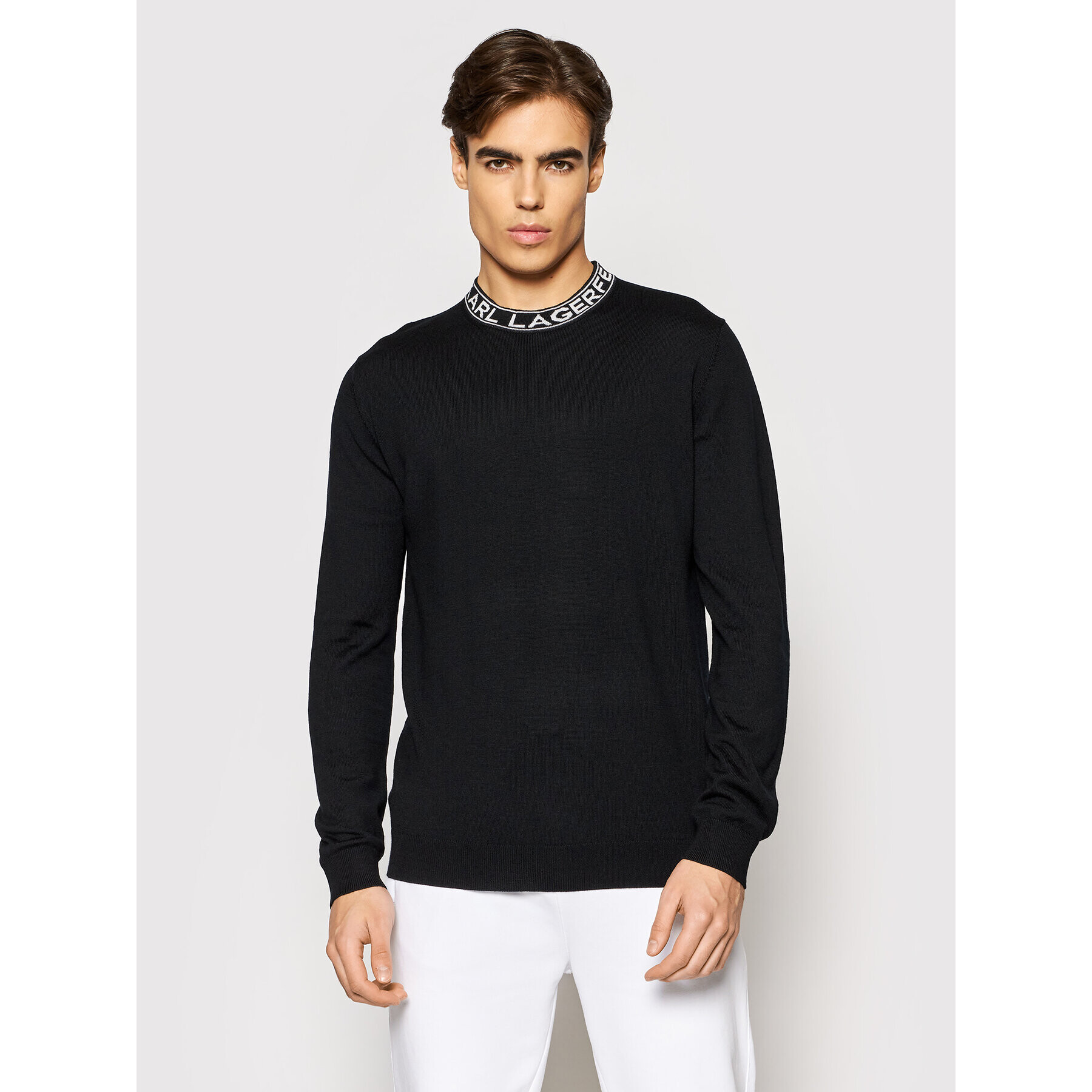 KARL LAGERFELD Pulover Knit 655022 512399 Negru Regular Fit - Pled.ro