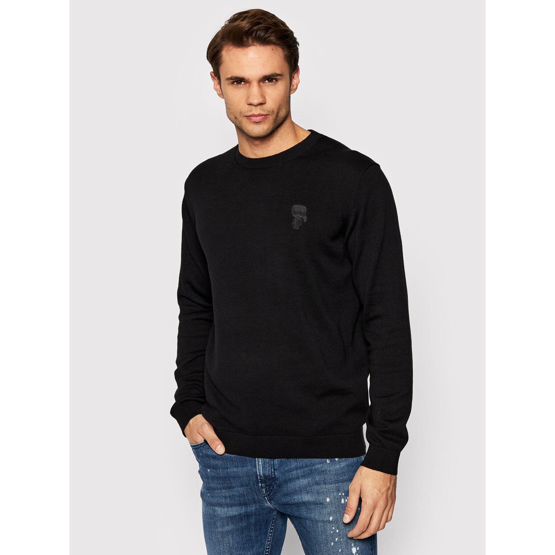 KARL LAGERFELD Pulover Knit 655029 512301 Negru Regular Fit - Pled.ro