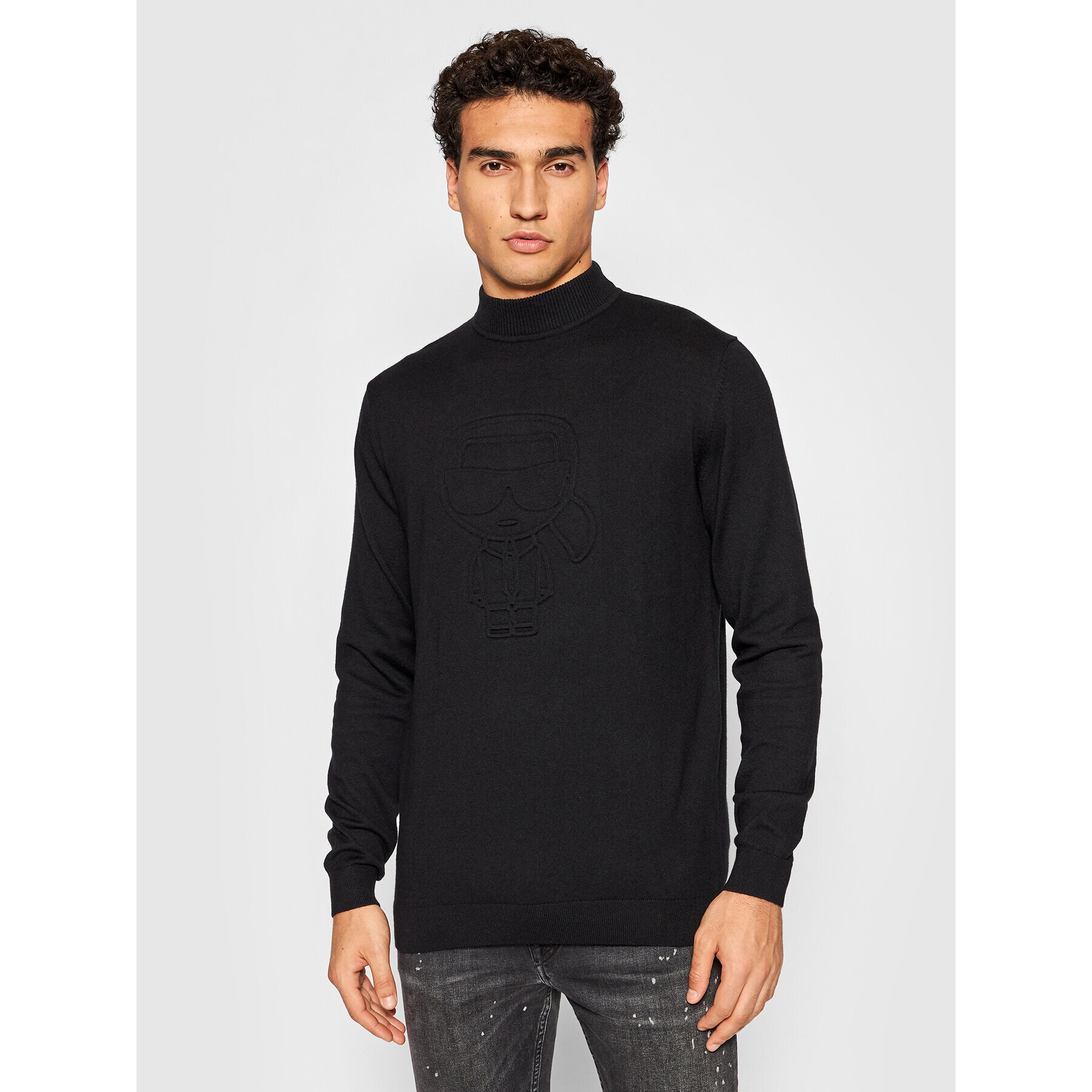 KARL LAGERFELD Pulover Knit 655040 512305 Negru Regular Fit - Pled.ro