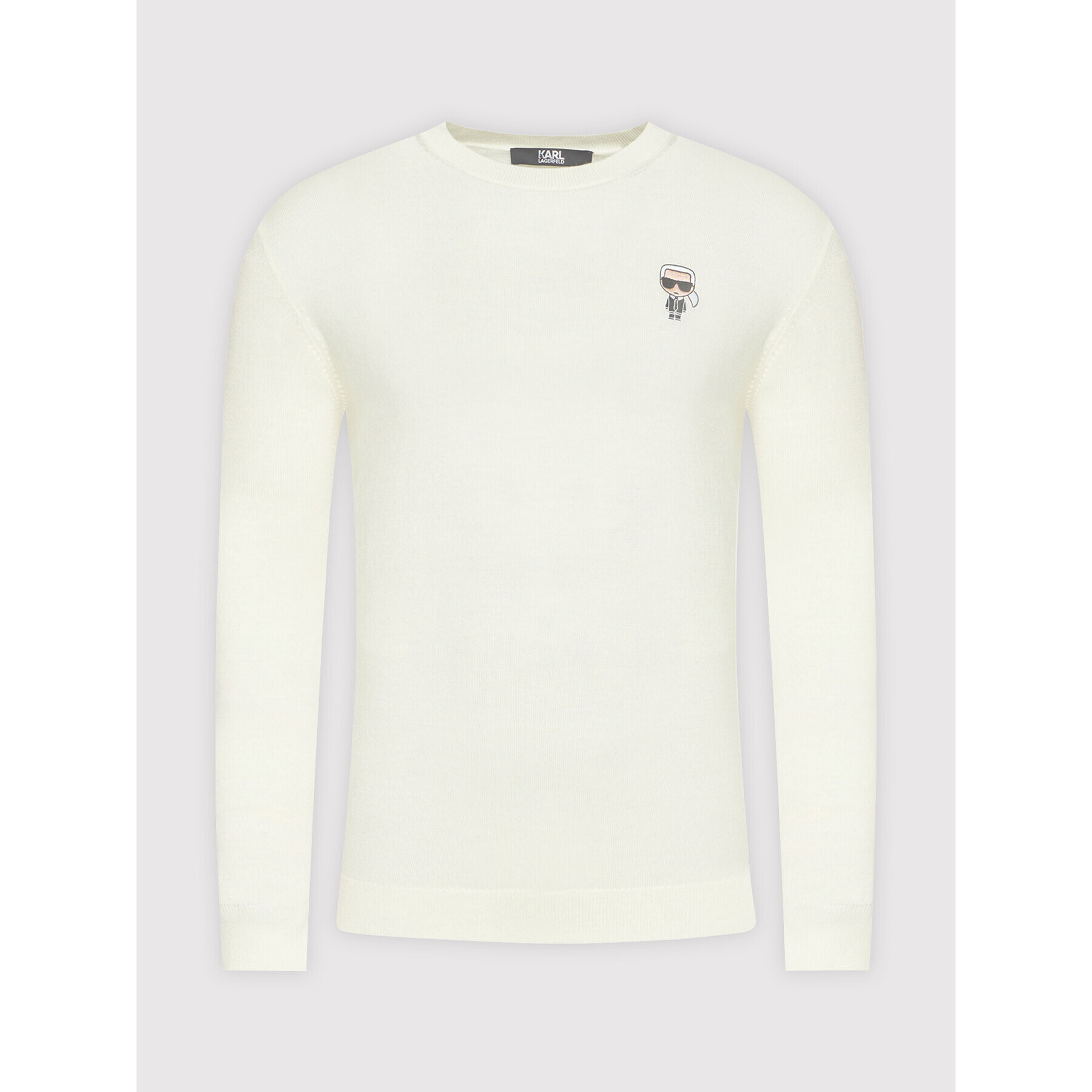 KARL LAGERFELD Pulover Knit Crewneck 655013 512399 Bej Regular Fit - Pled.ro