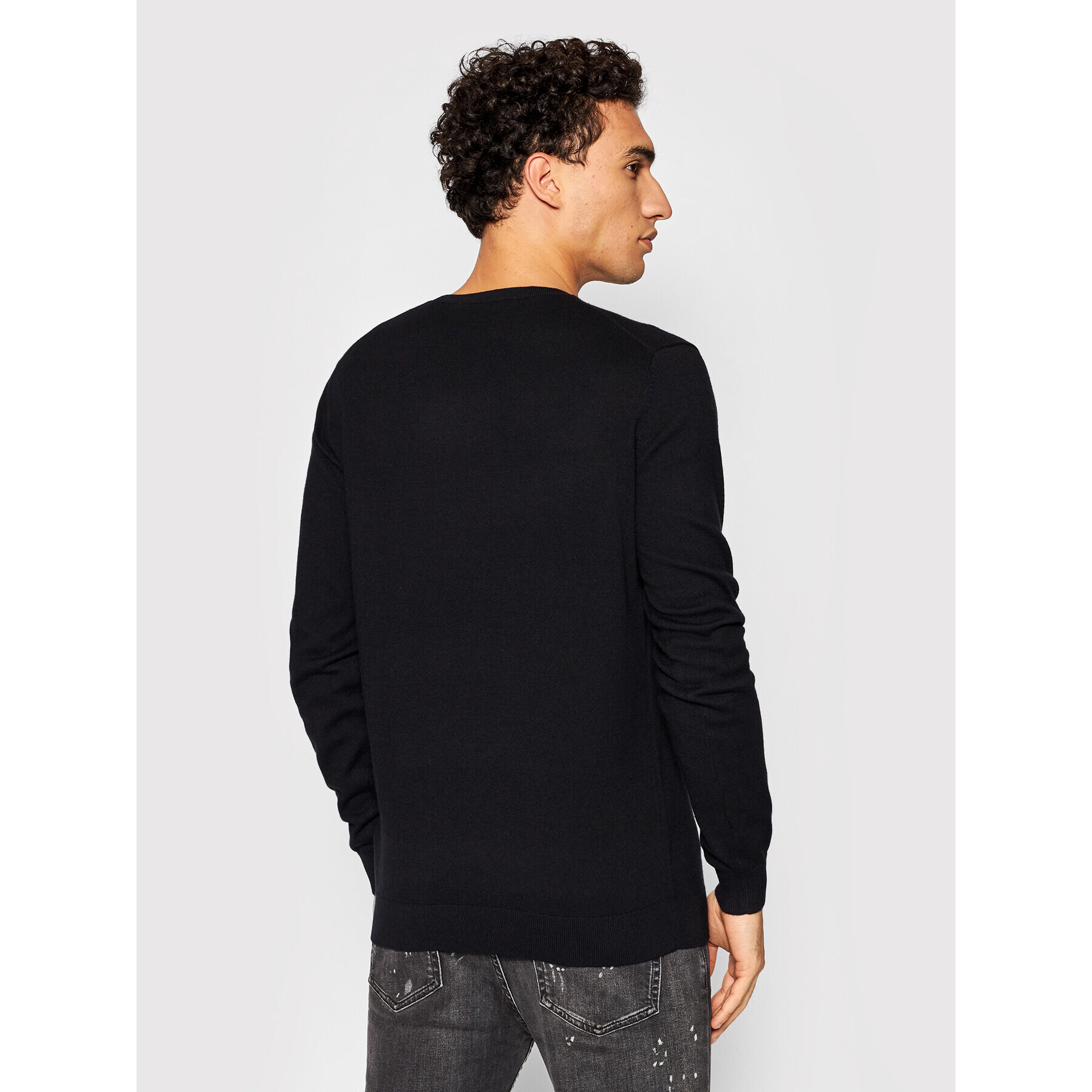 KARL LAGERFELD Pulover Knit Crewneck 655042 512305 Negru Regular Fit - Pled.ro