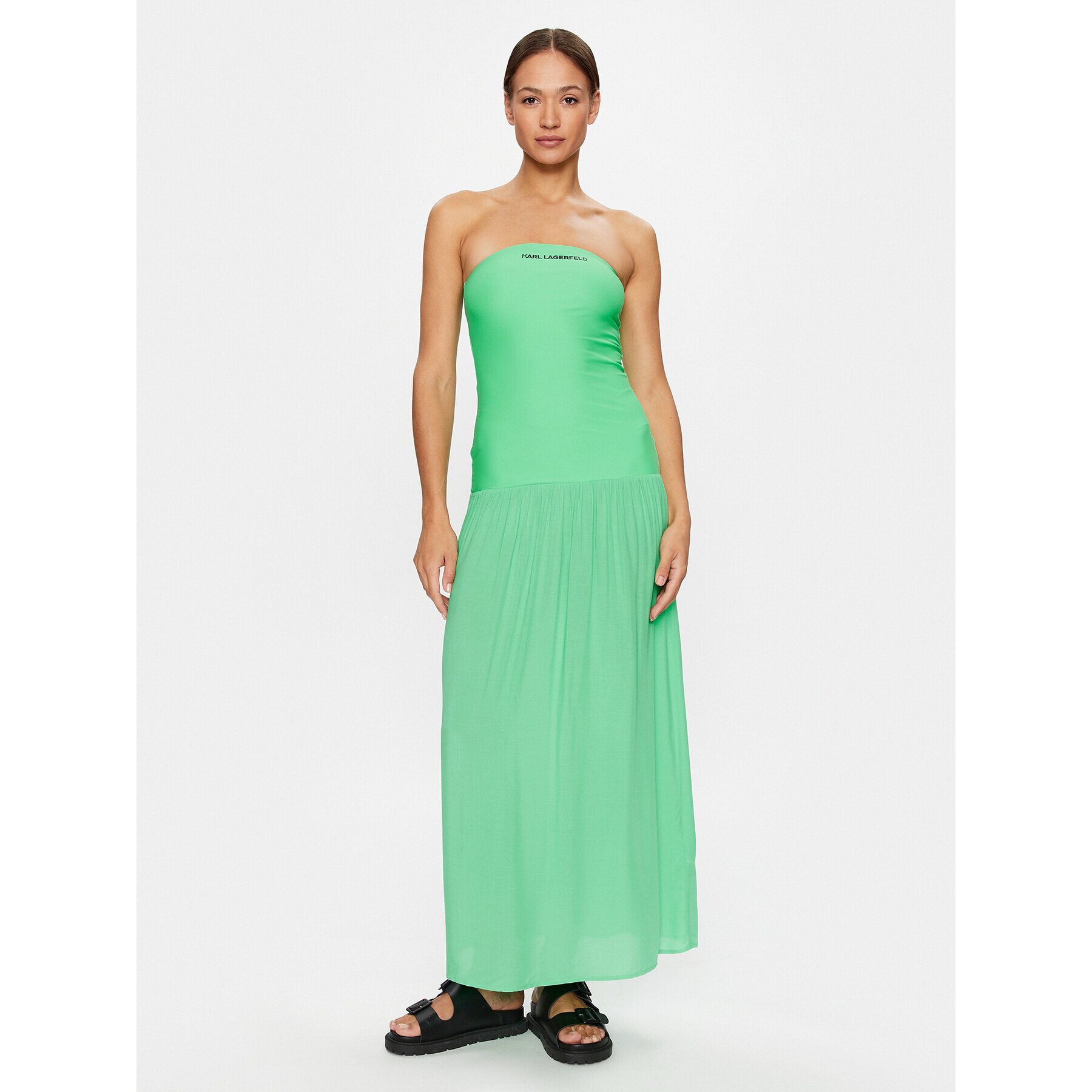 KARL LAGERFELD Rochie de vară Straples Beach Dress 231W2206 Verde Regular Fit - Pled.ro