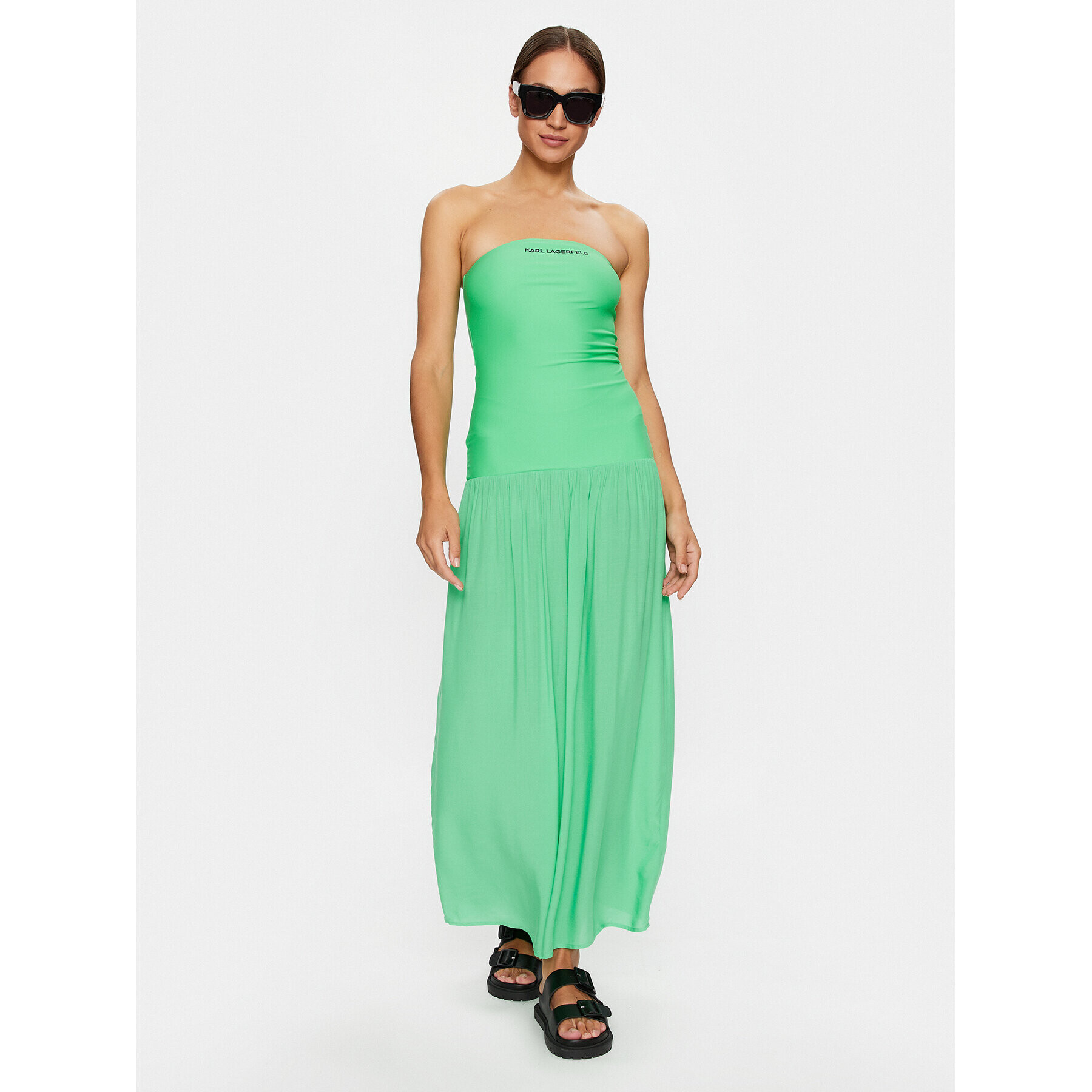 KARL LAGERFELD Rochie de vară Straples Beach Dress 231W2206 Verde Regular Fit - Pled.ro